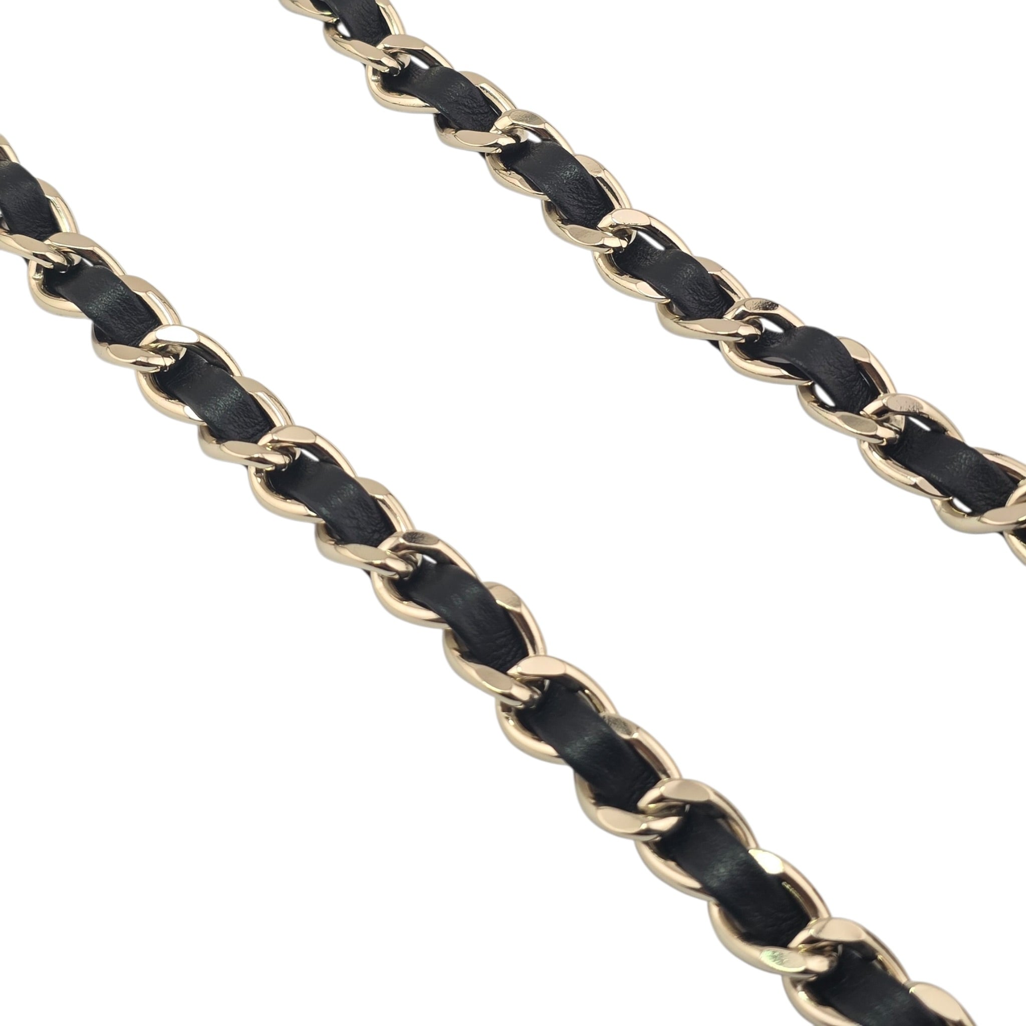 Chanel CC Gold Black Leather Chain Belt 2025 CHANEL
