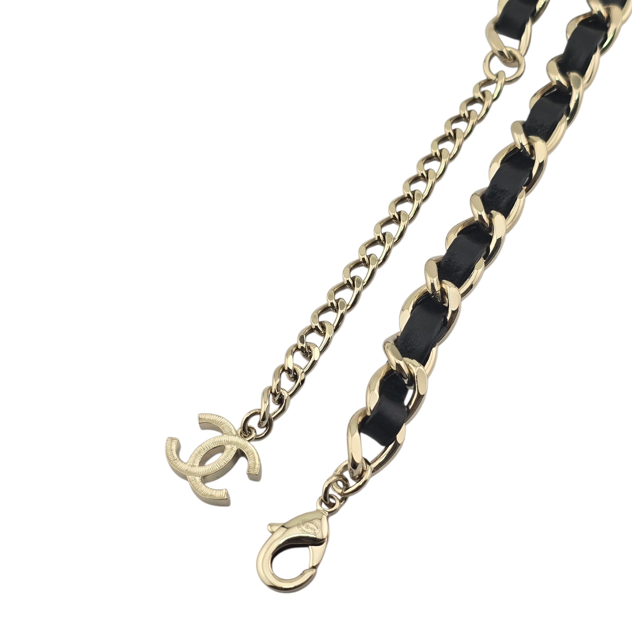 Chanel CC Gold Black Leather Chain Belt 2025 CHANEL