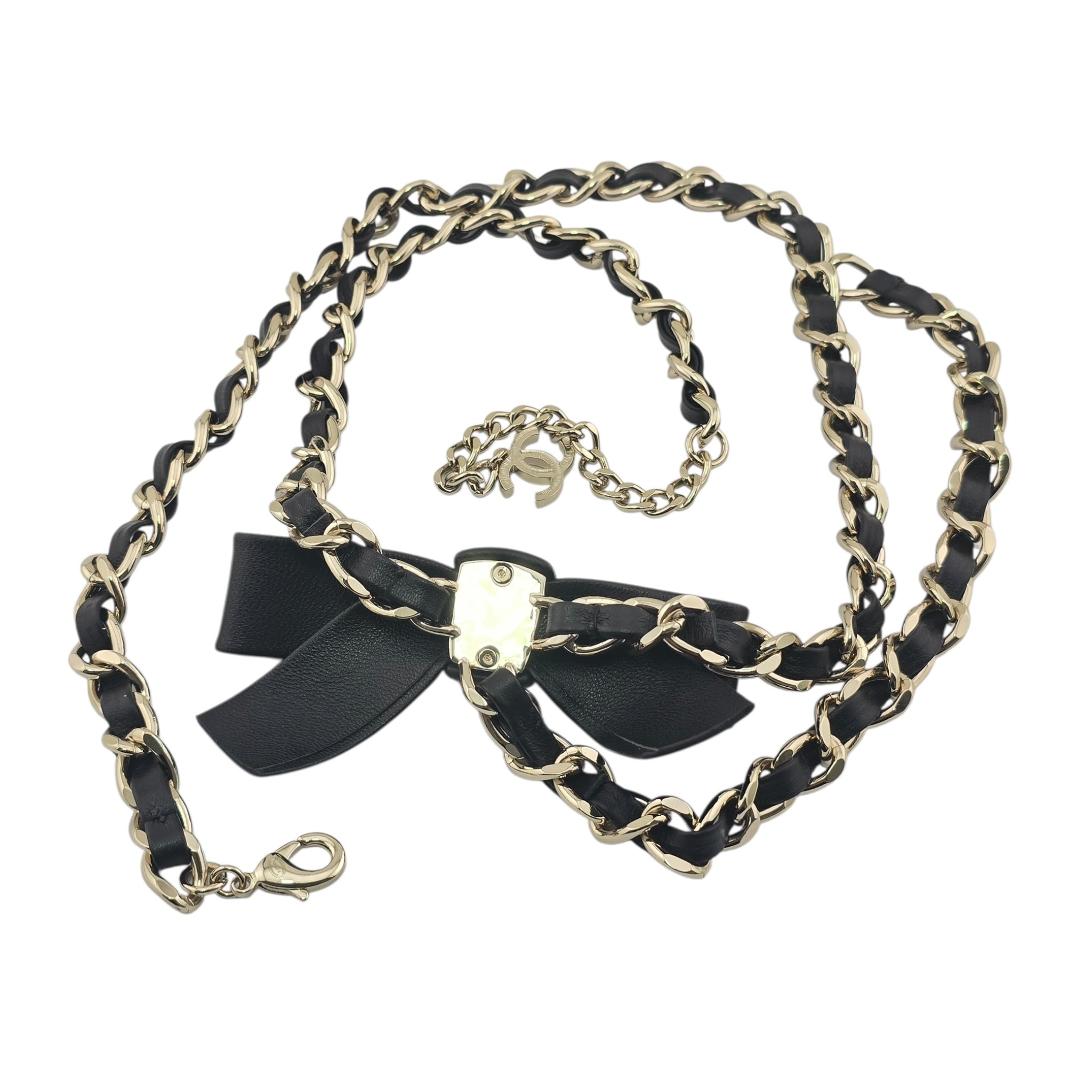 Chanel CC Gold Black Leather Chain Belt 2025 CHANEL