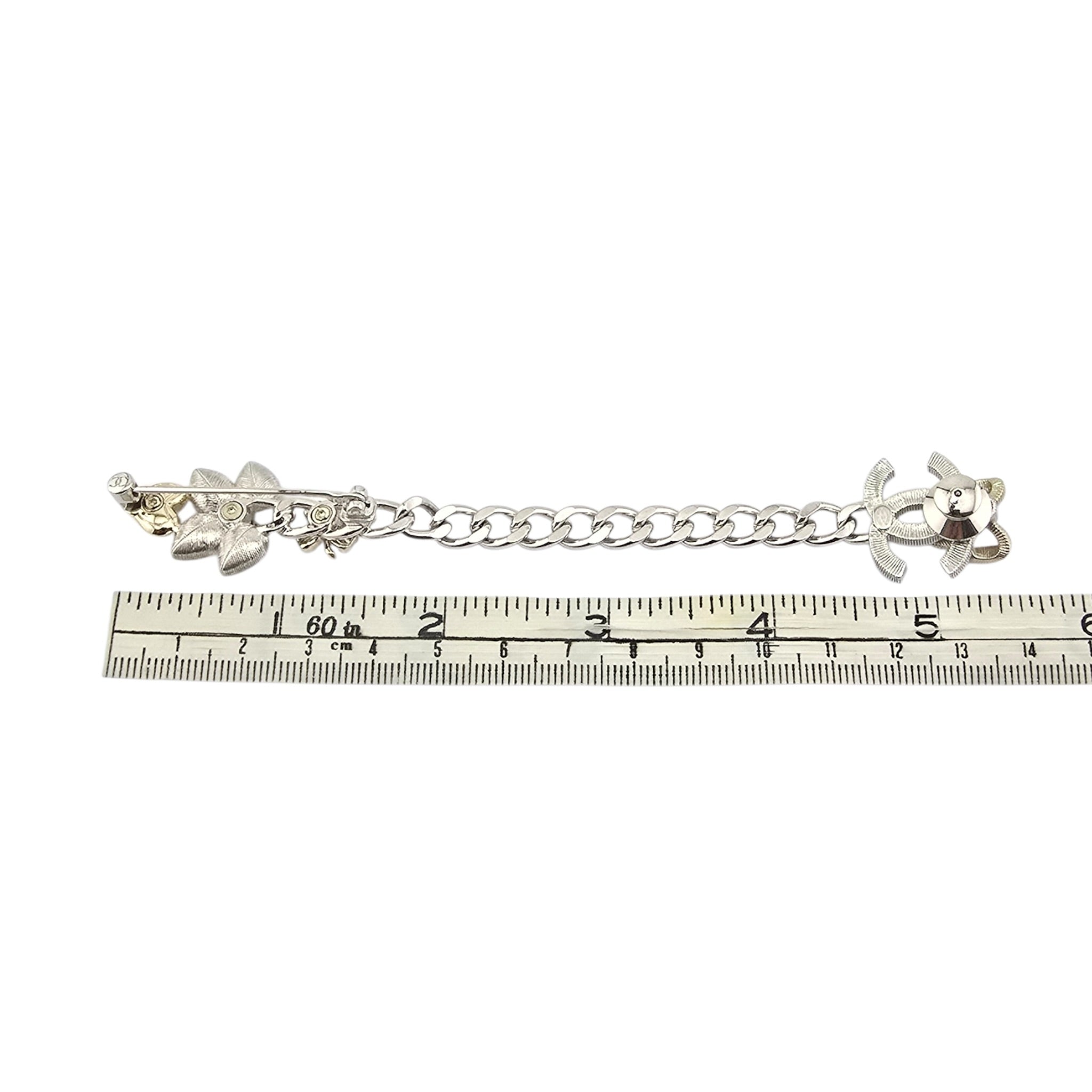 Chanel CC Gold Crystal Leaf Pin Brooch 2024 CHANEL