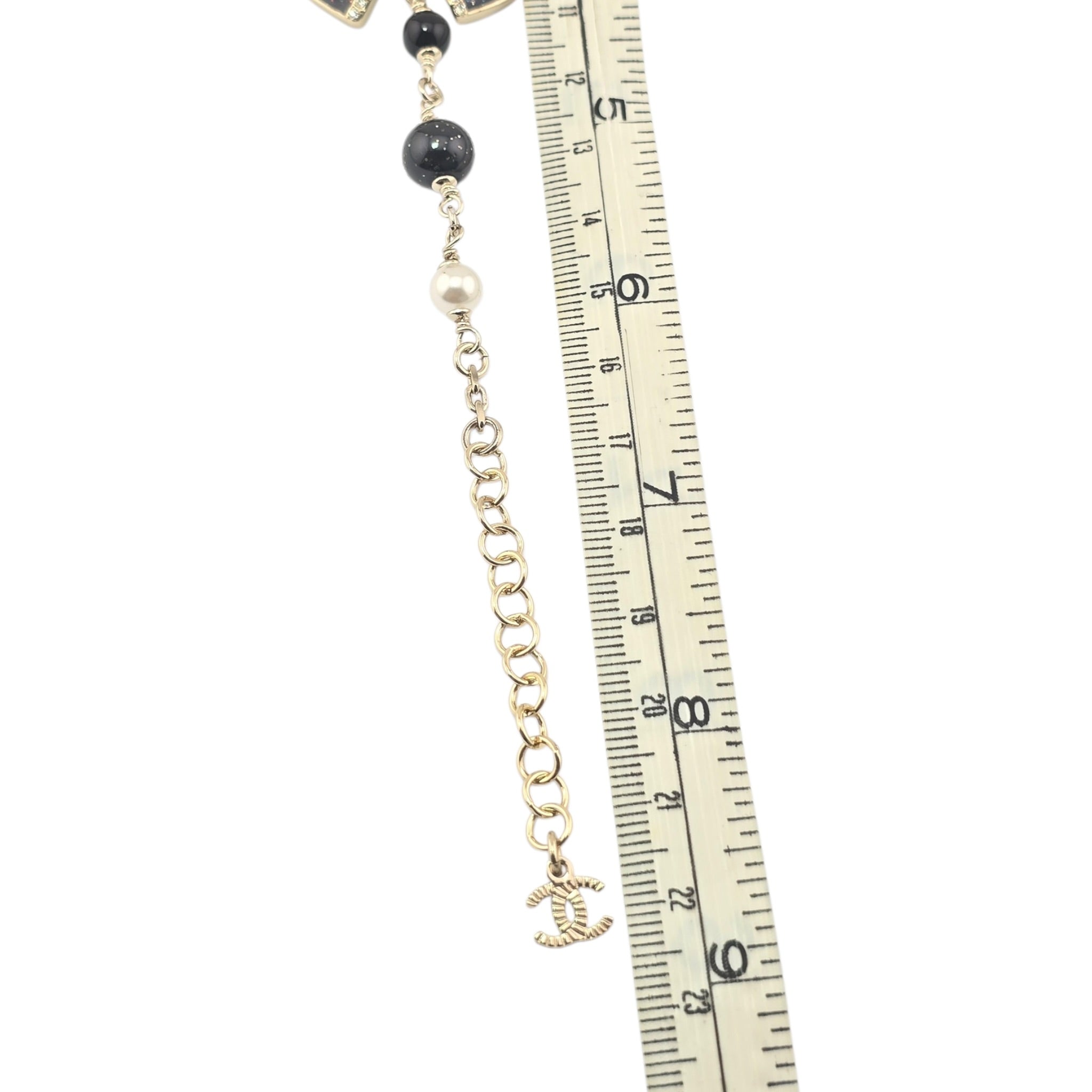 Chanel CC Gold Crystal Enamel Bow Pearl Bracelet 2025 CHANEL