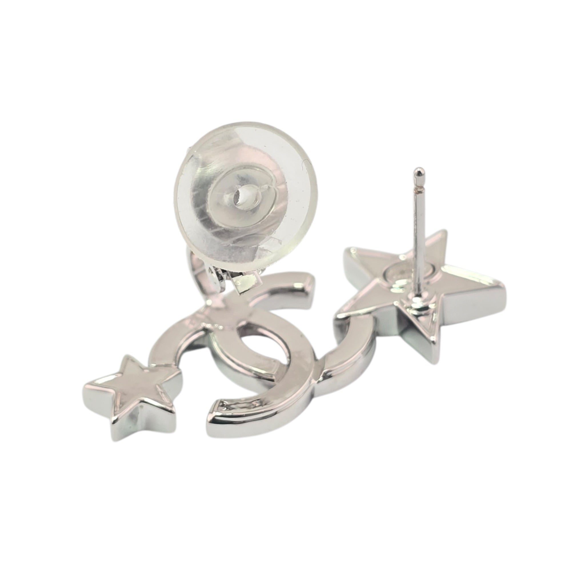 Chanel CC Black Crystal Star Ear Climber Earrings 2023 CHANEL