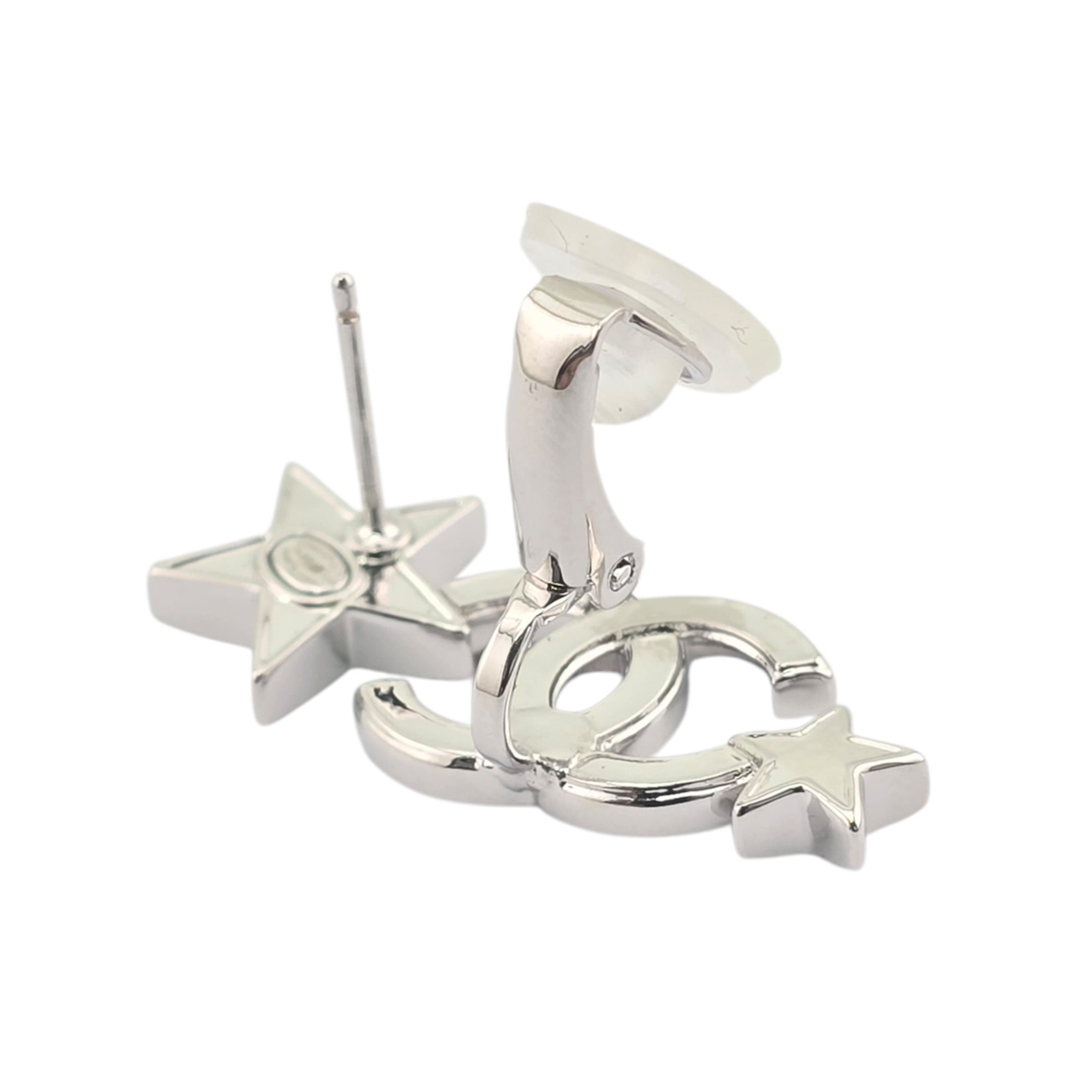 Chanel CC Black Crystal Star Ear Climber Earrings 2023 CHANEL