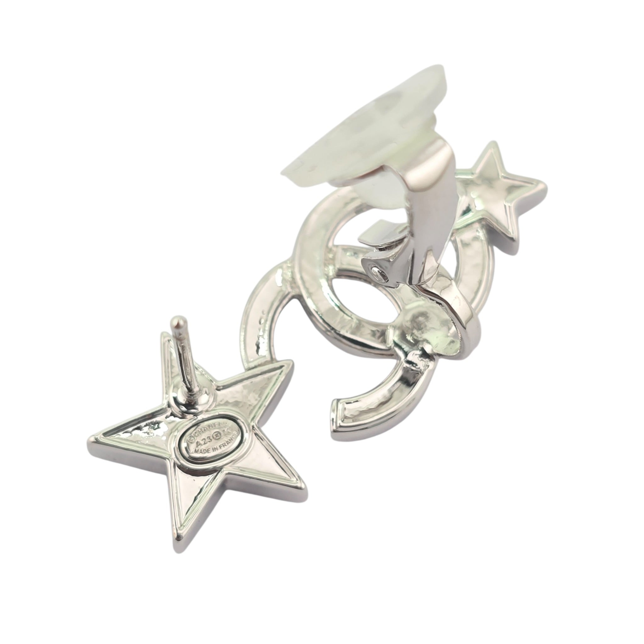 Chanel CC Black Crystal Star Ear Climber Earrings 2023 CHANEL
