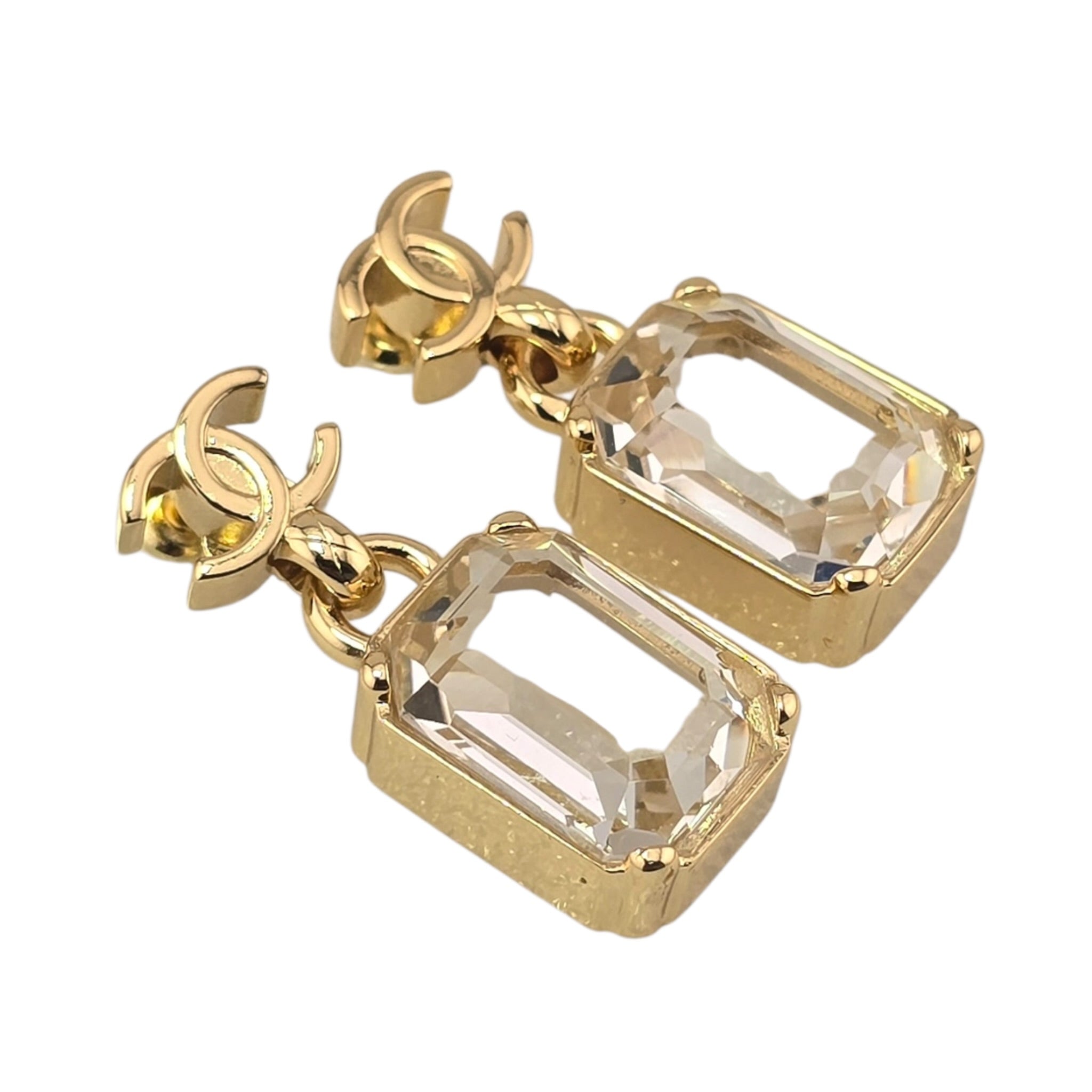 Chanel CC Crystal Drop Pendant Earrings 2026 CHANEL