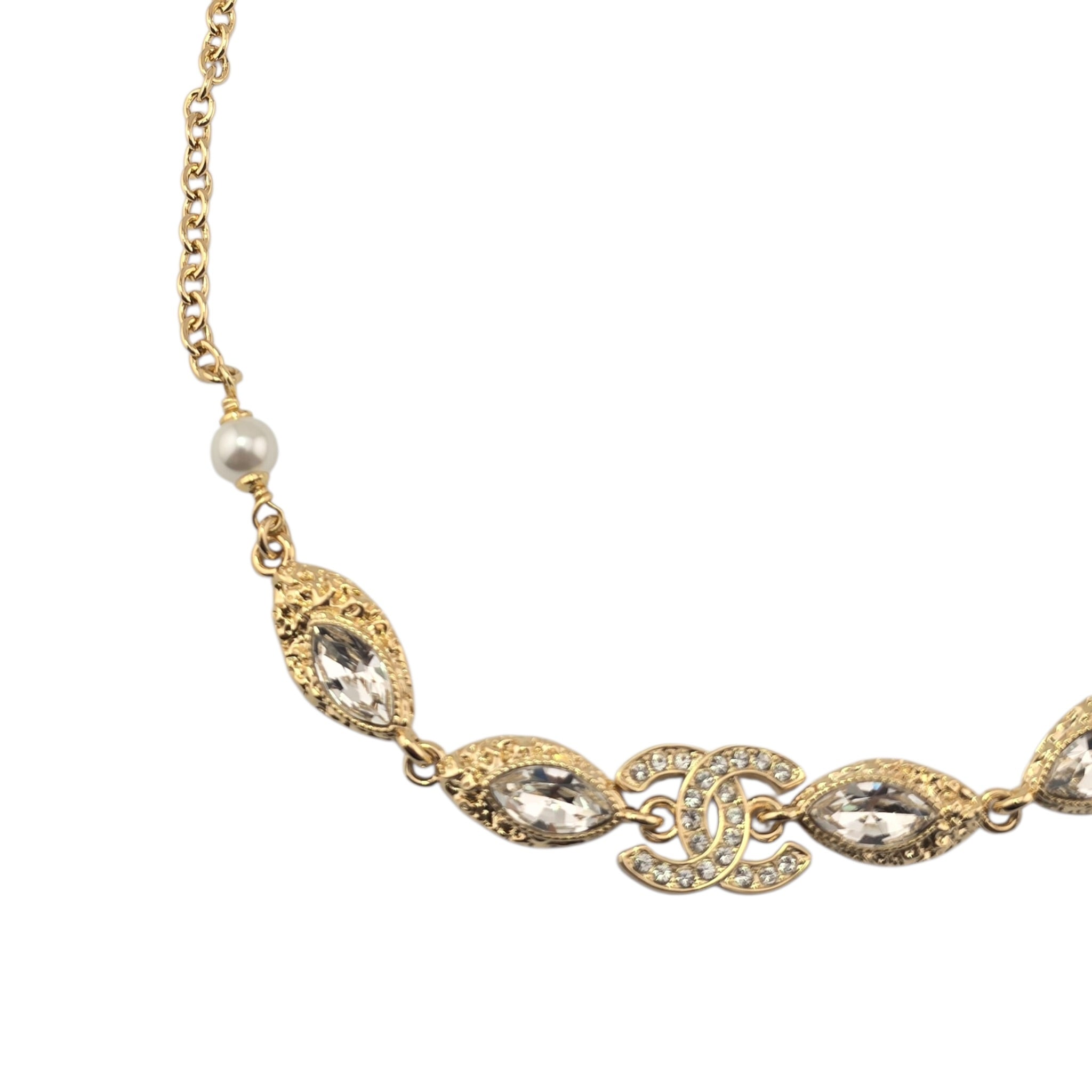 Chanel CC Gold Crystal Pendant Necklace 2026 CHANEL