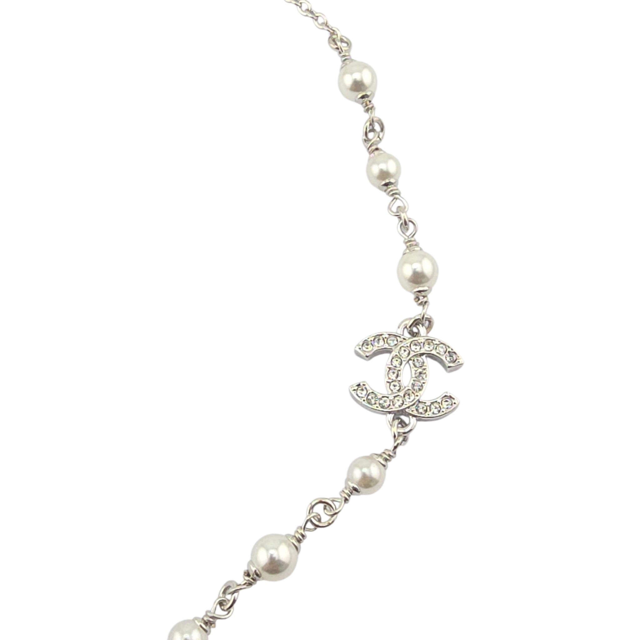 Chanel CC Black Enamel Camellia Pearl Pendant Necklace 2025 CHANEL