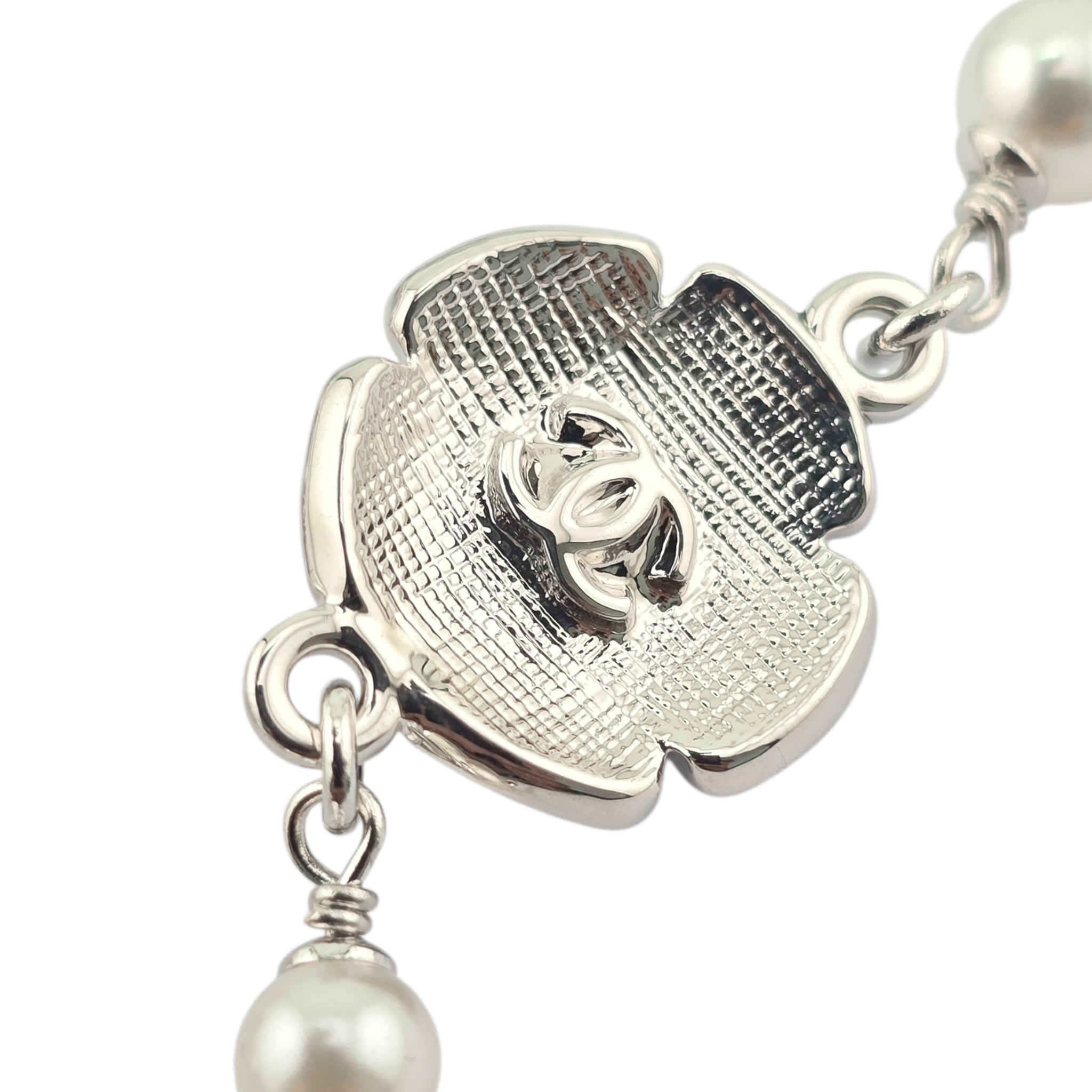Chanel CC Black Enamel Camellia Pearl Pendant Necklace 2025 CHANEL