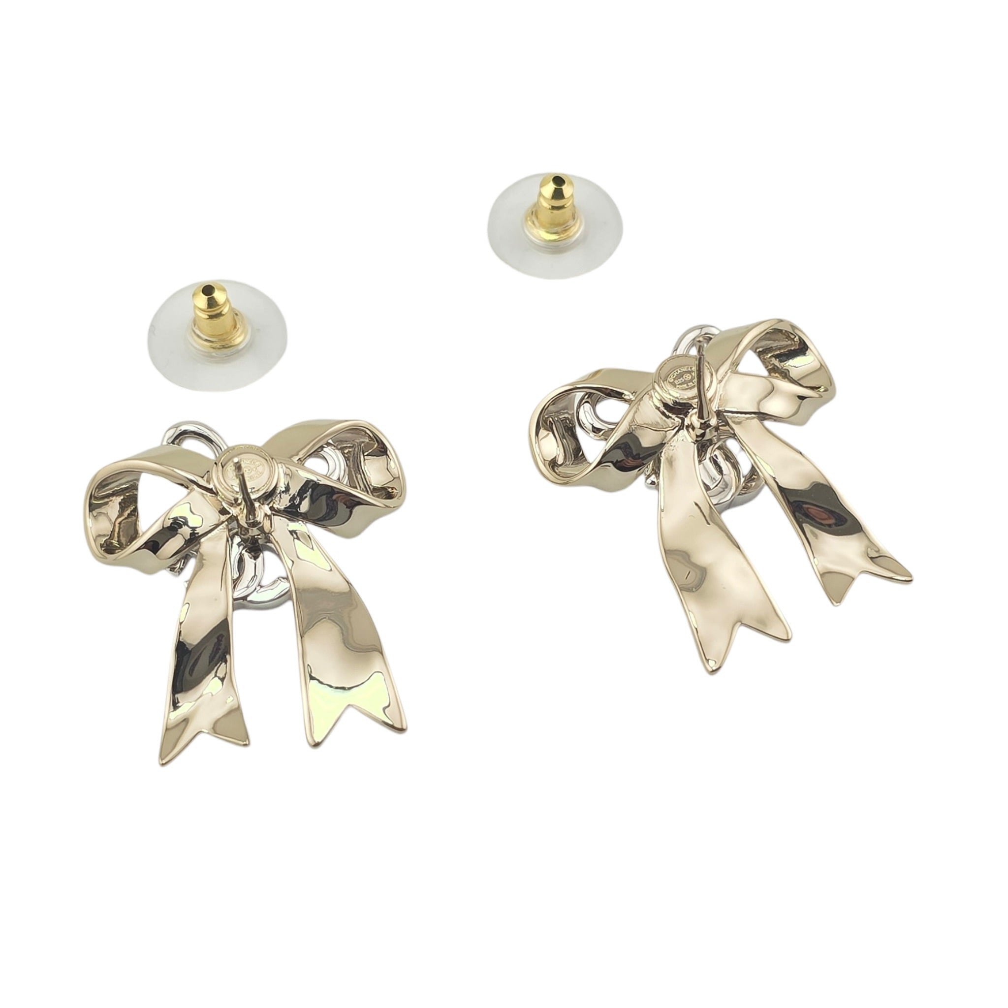 Chanel CC Bow Gold Earrings 2025 CHANEL