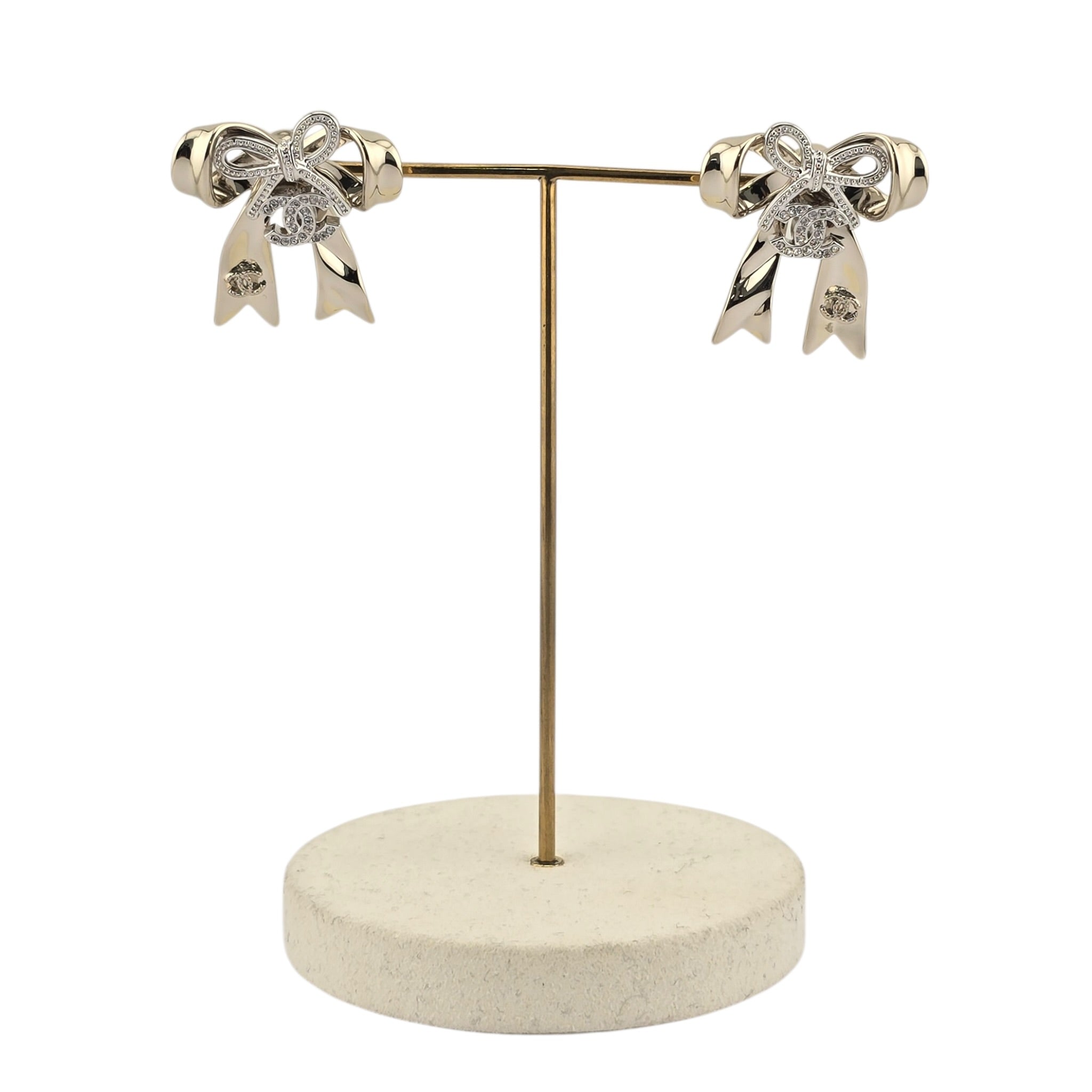 Chanel CC Bow Gold Earrings 2025 CHANEL