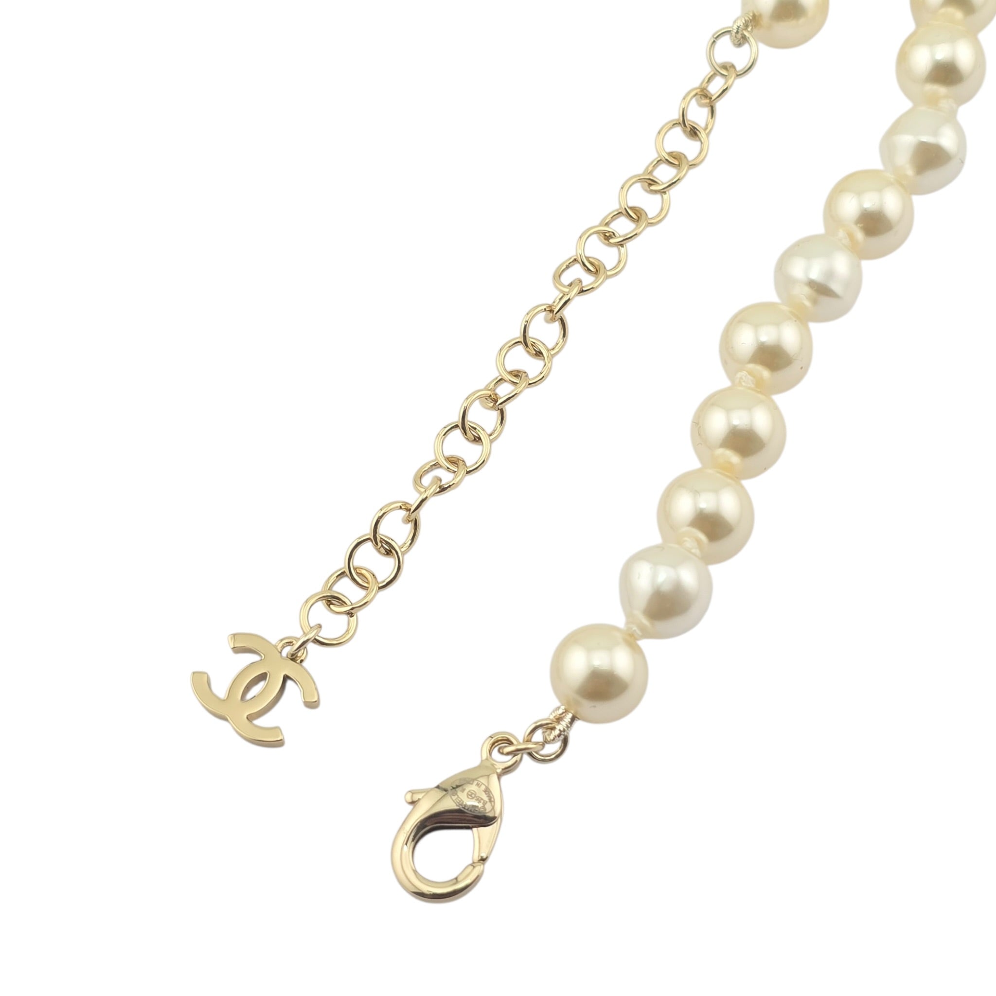 Chanel CC Long Faux Pearl Gold Necklace 2025 CHANEL