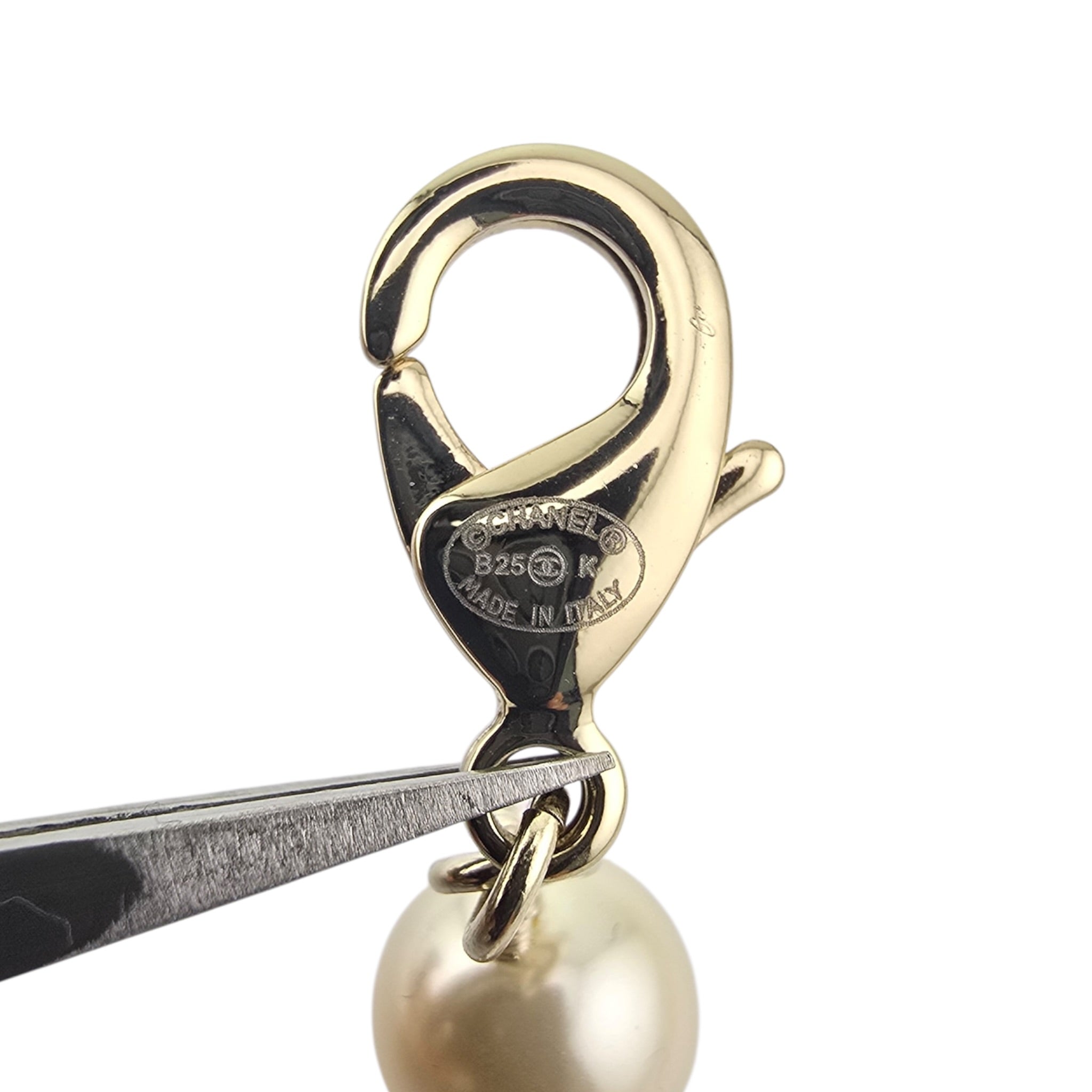 Chanel CC Long Faux Pearl Gold Necklace 2025 CHANEL