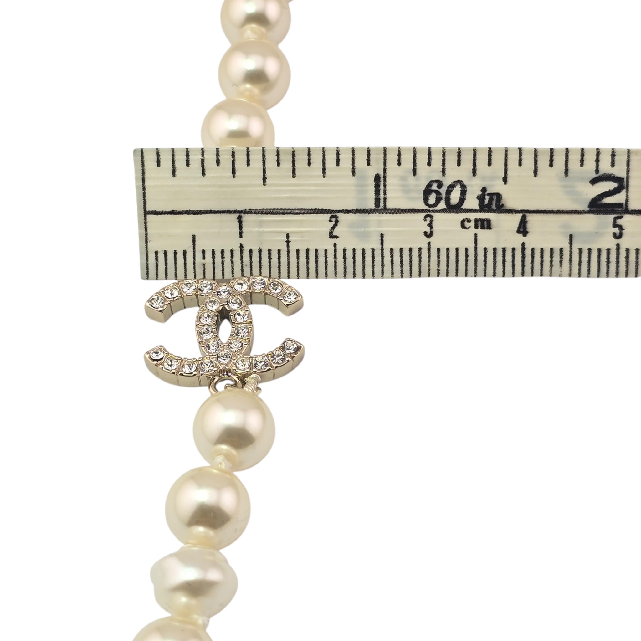Chanel CC Long Faux Pearl Gold Necklace 2025 CHANEL