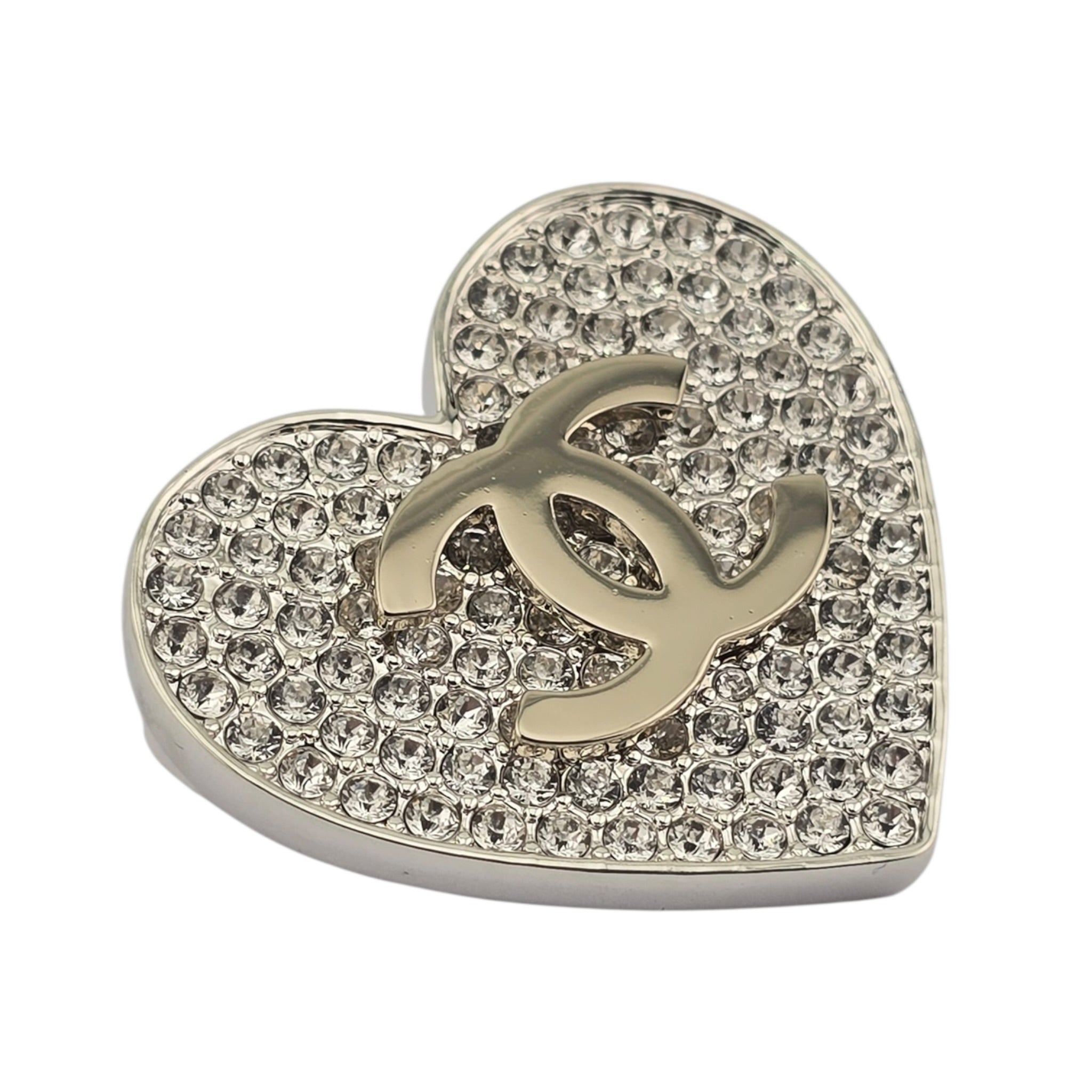 Chanel CC Gold Crystal Heart Brooch 2026 CHANEL