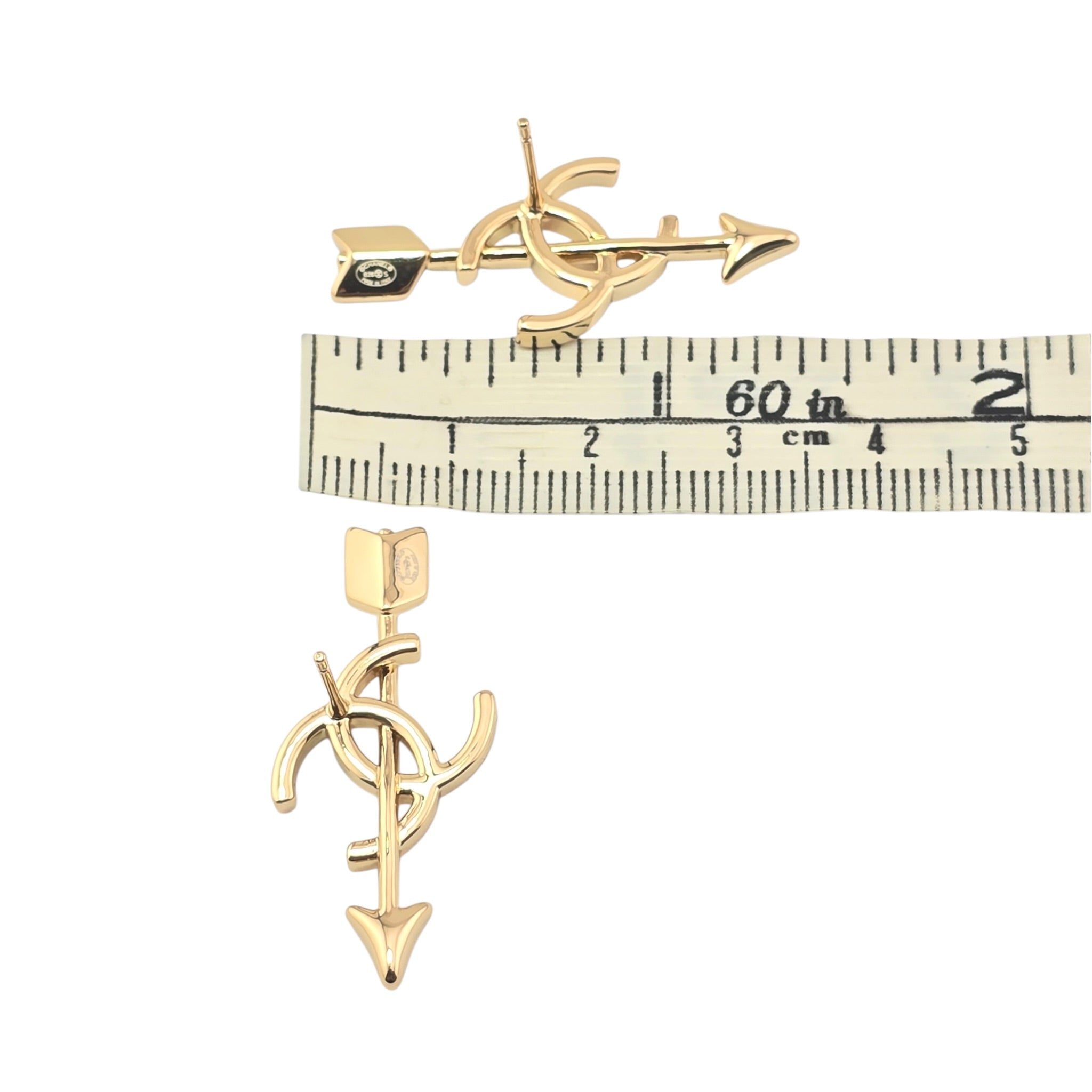 Chanel CC Arrow Stud Gold Earrings 2026 SS26 CHANEL