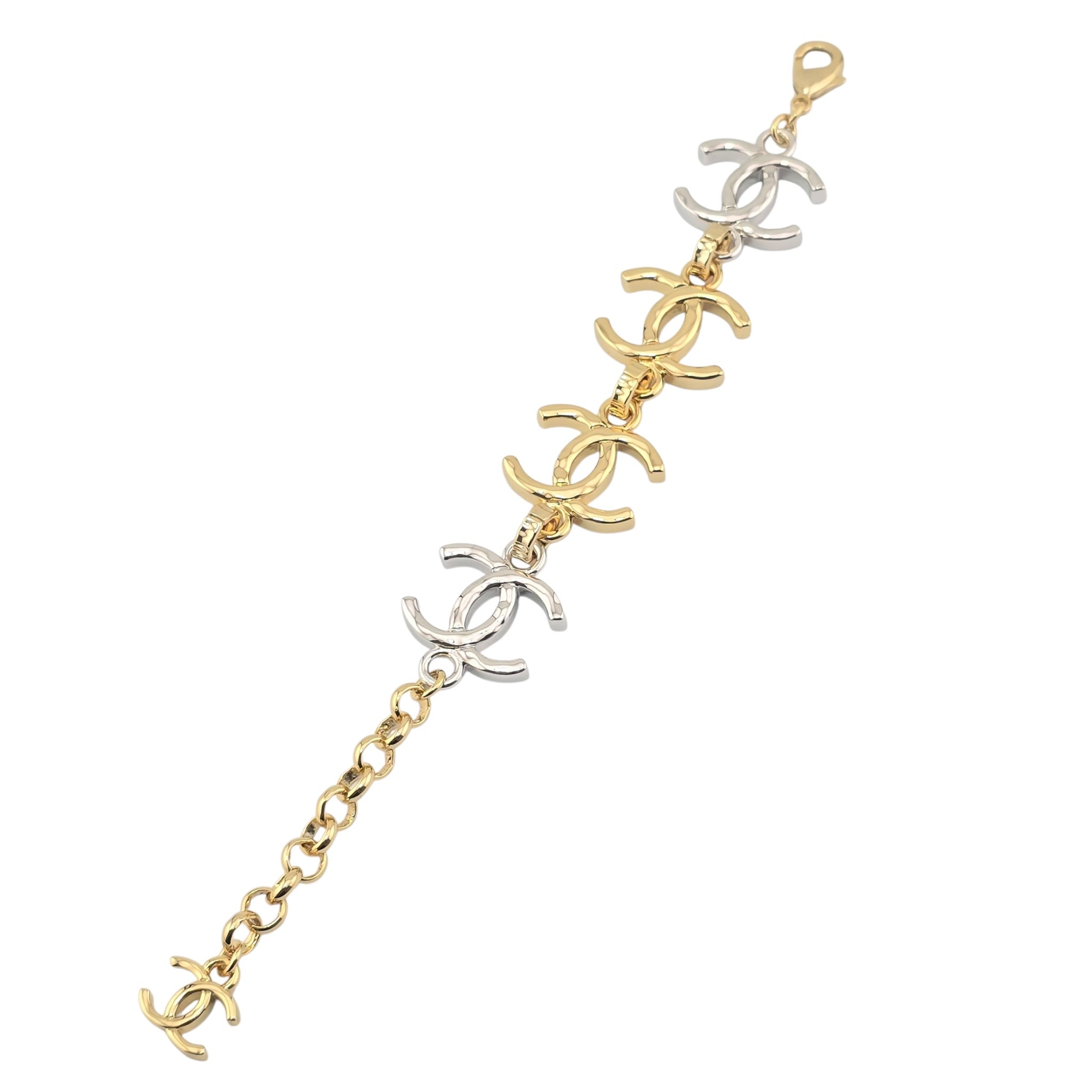 Chanel CC Gold Silver Metal Bracelet 2026 CHANEL
