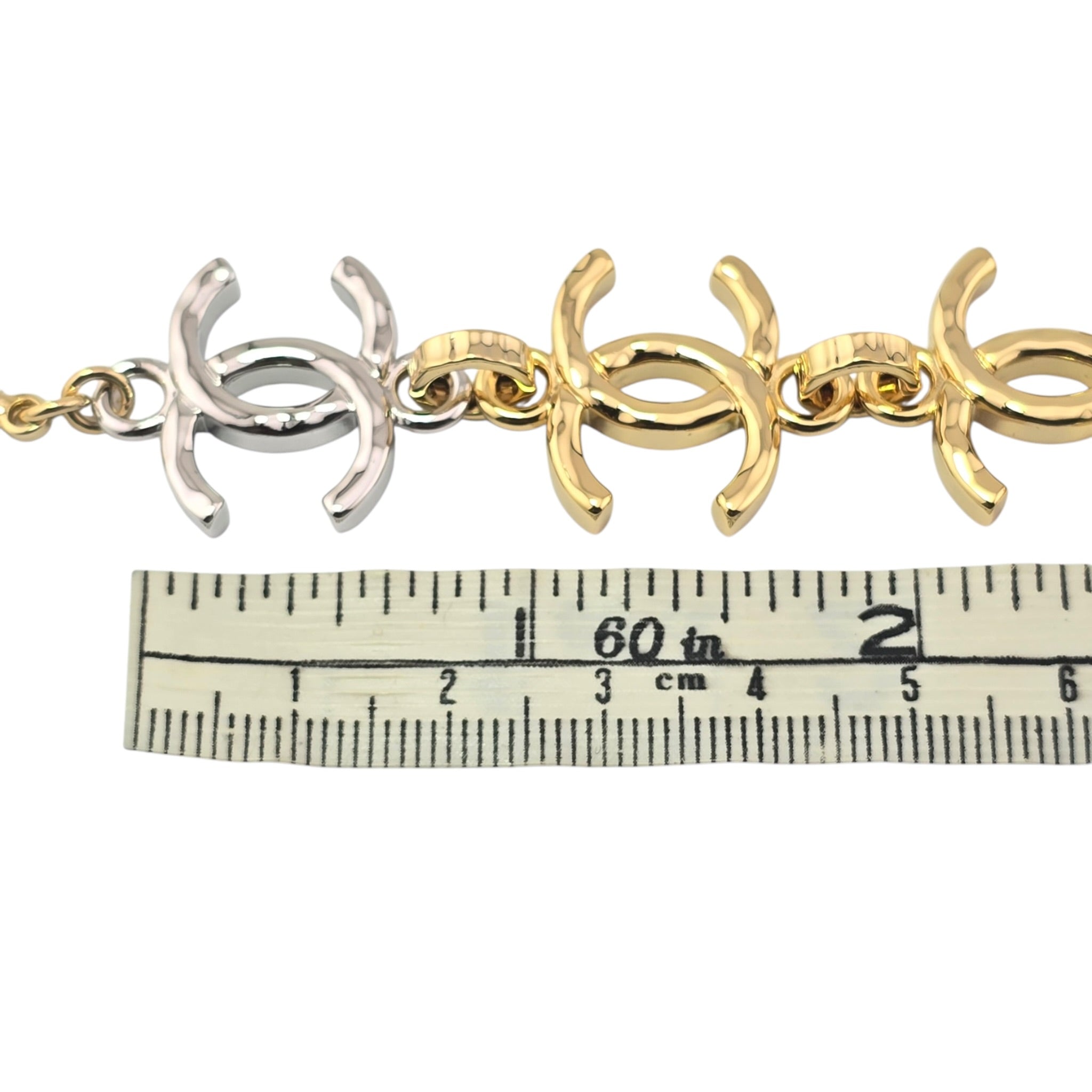 Chanel CC Gold Silver Metal Bracelet 2026 CHANEL