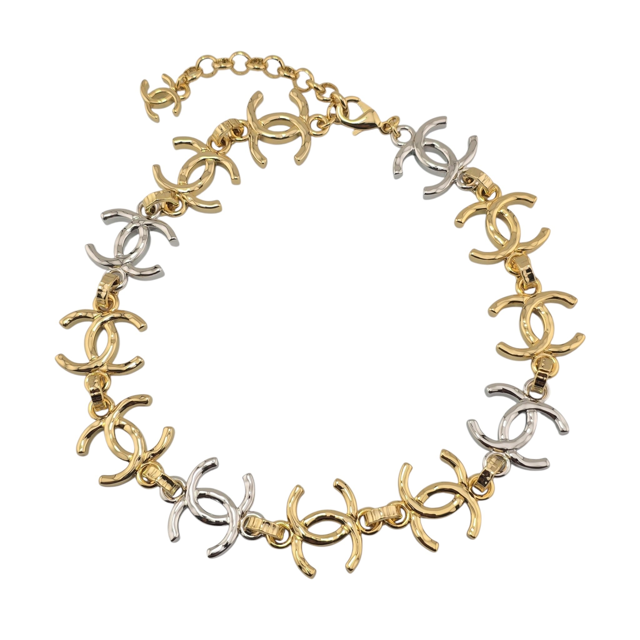 Chanel CC Gold Silver Metal Necklace 2026 CHANEL