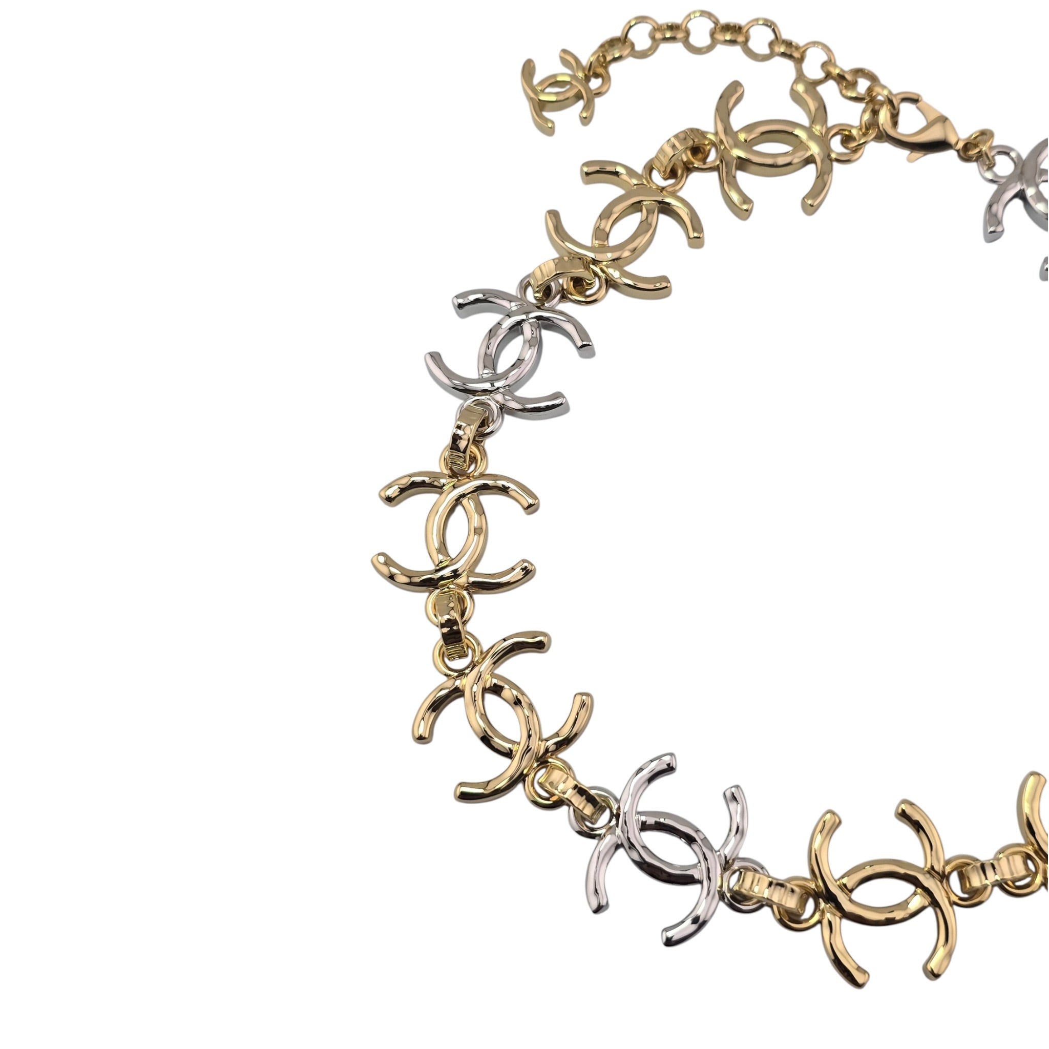 Chanel CC Gold Silver Metal Necklace 2026 CHANEL