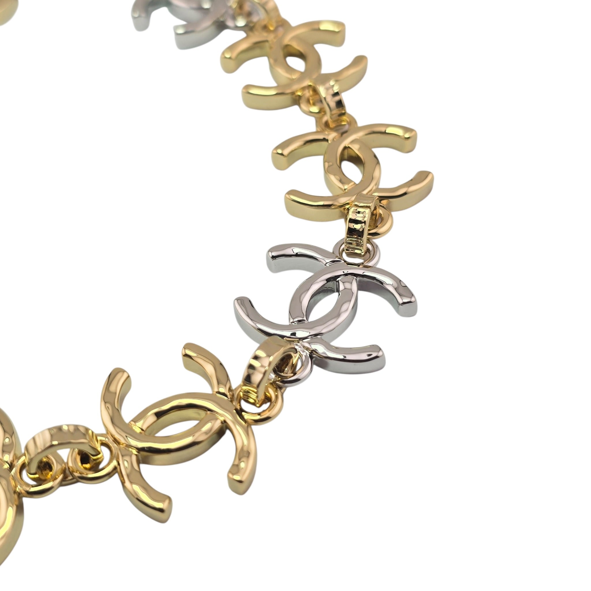 Chanel CC Gold Silver Metal Necklace 2026 CHANEL