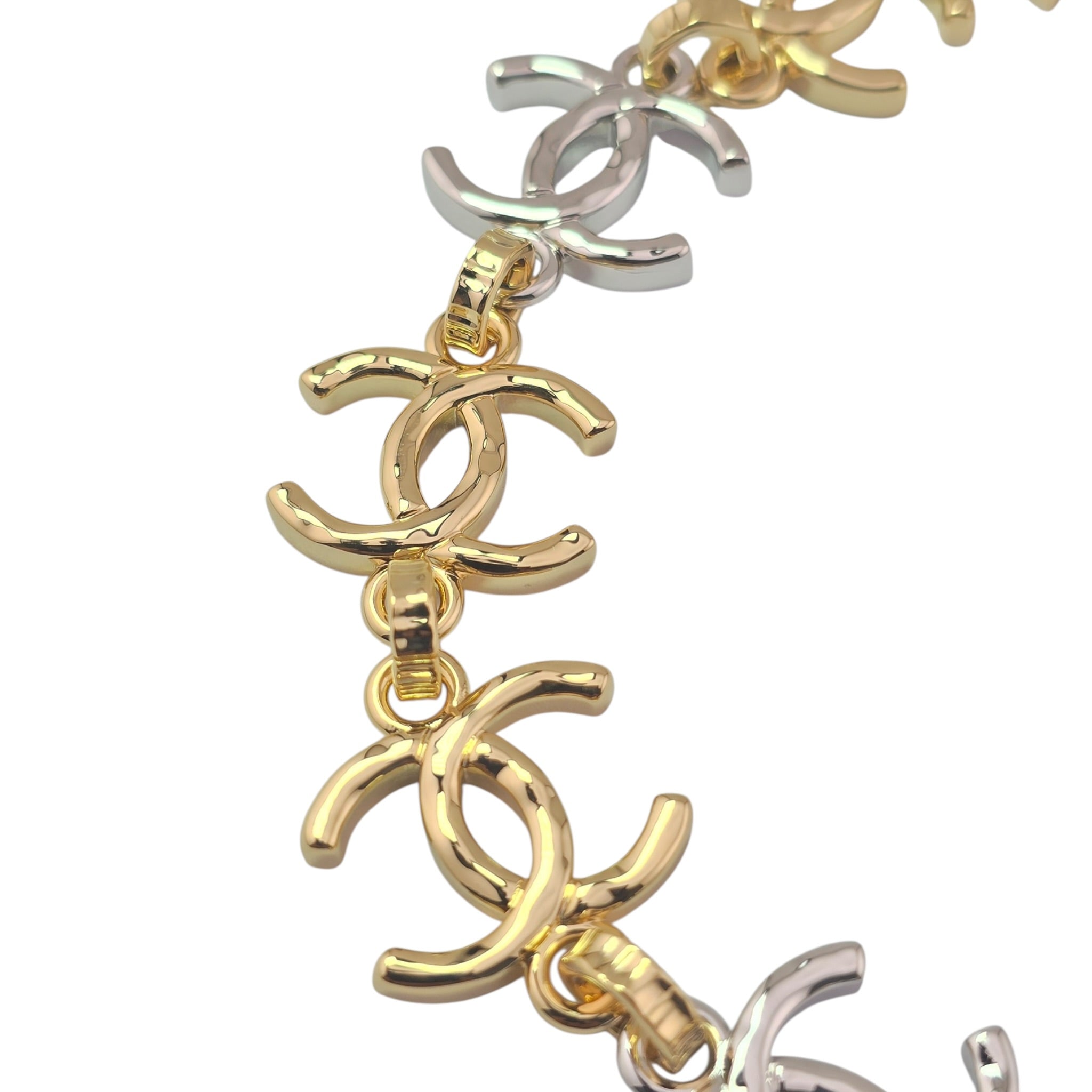 Chanel CC Gold Silver Metal Necklace 2026 CHANEL