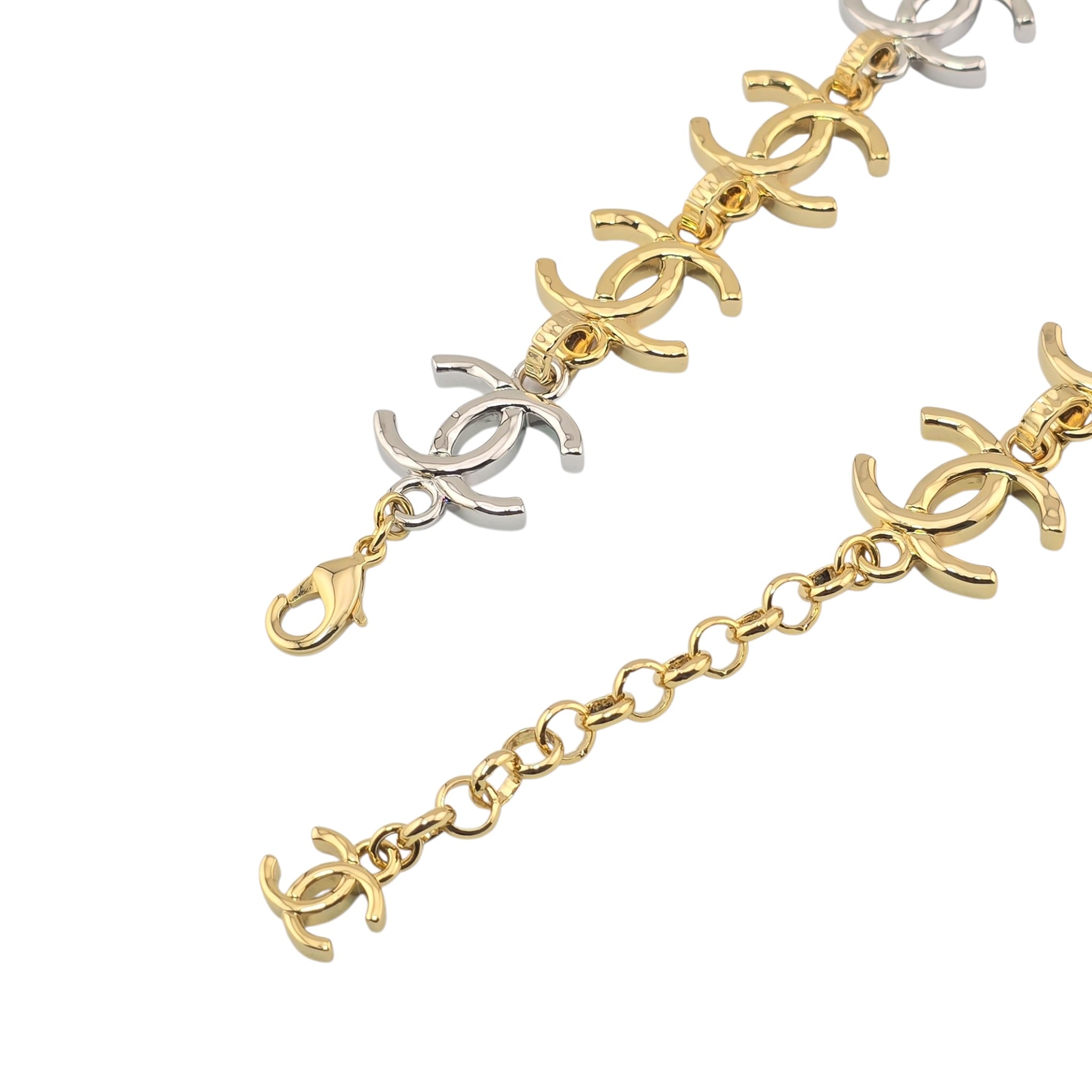 Chanel CC Gold Silver Metal Necklace 2026 CHANEL