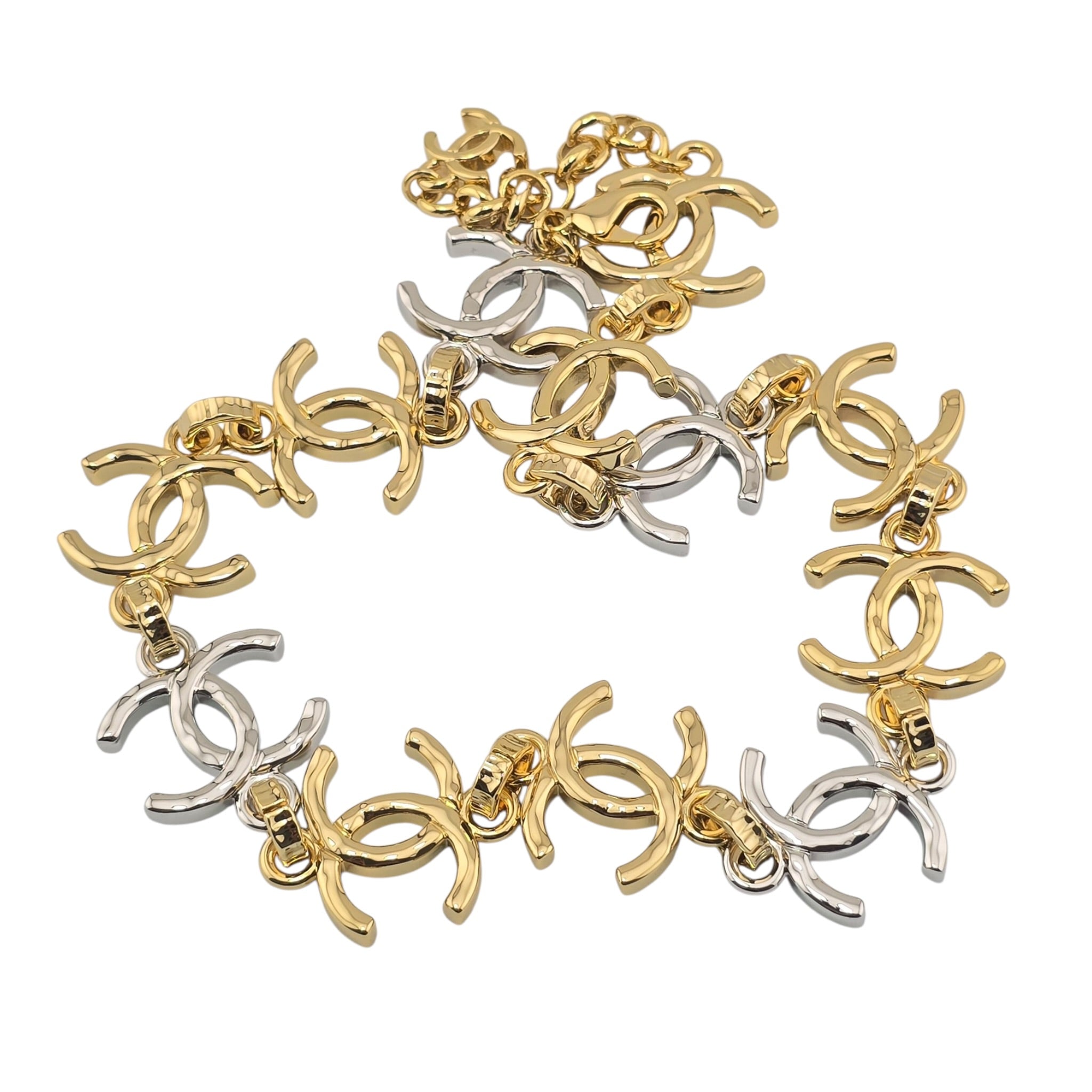 Chanel CC Gold Silver Metal Necklace 2026 CHANEL