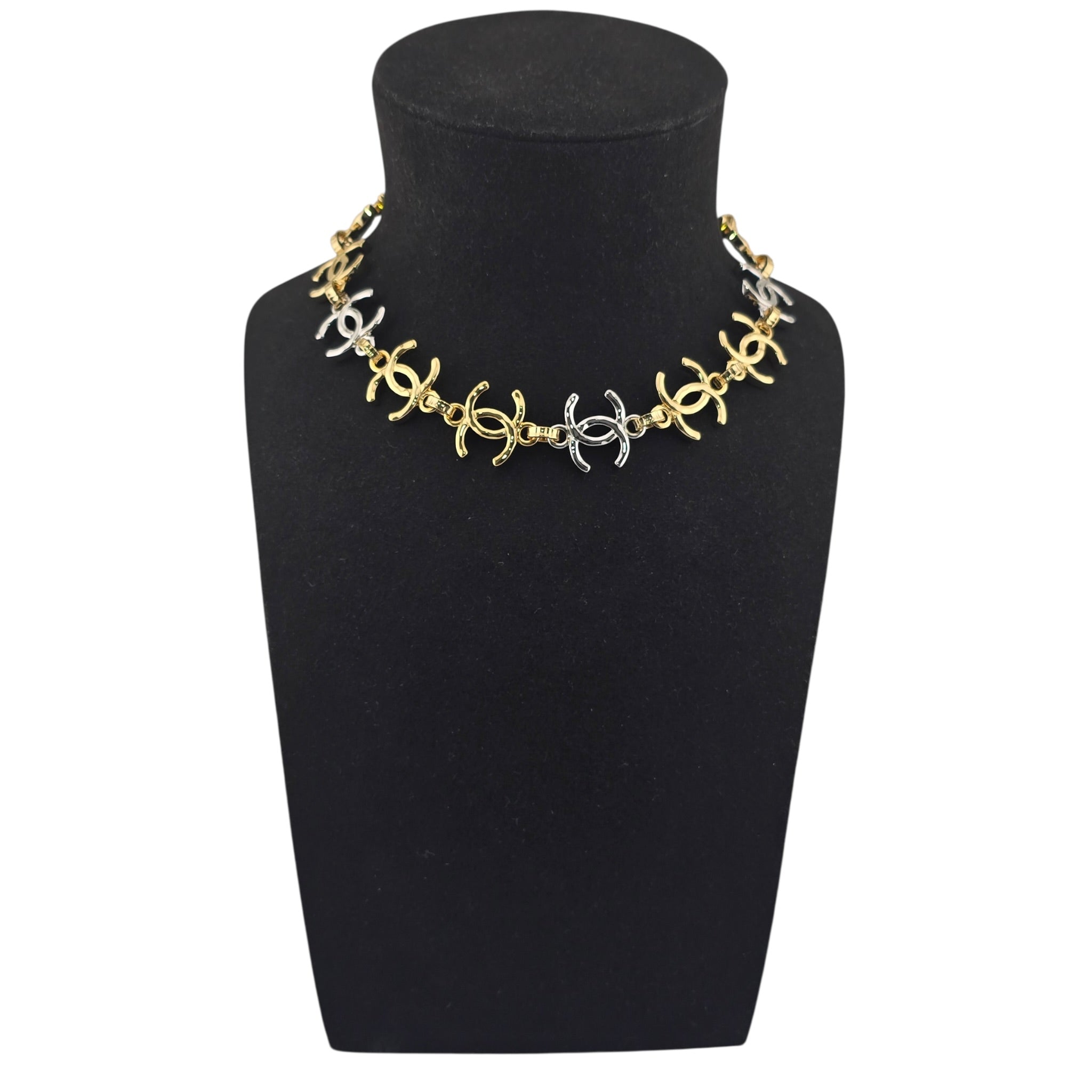 Chanel CC Gold Silver Metal Necklace 2026 CHANEL