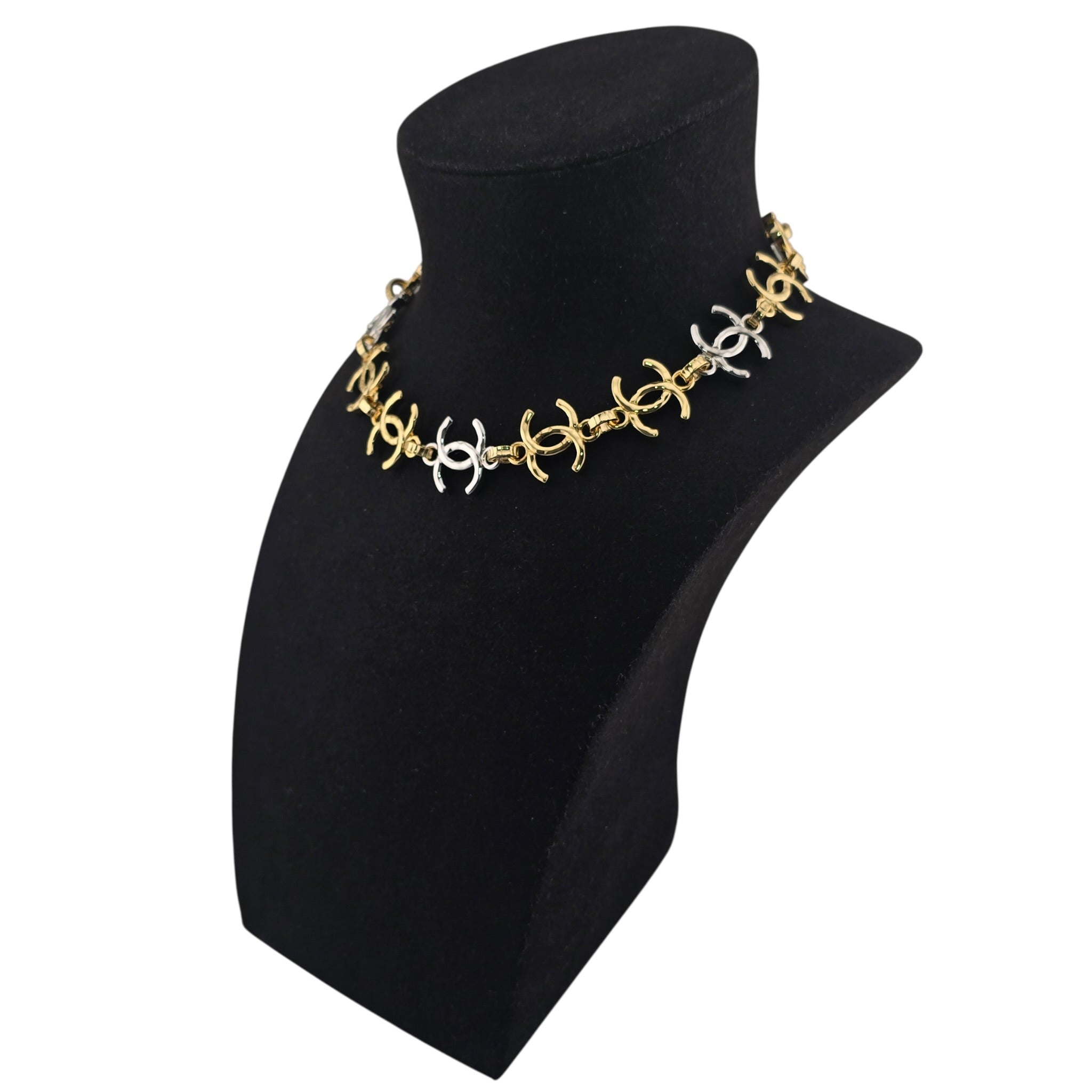 Chanel CC Gold Silver Metal Necklace 2026 CHANEL