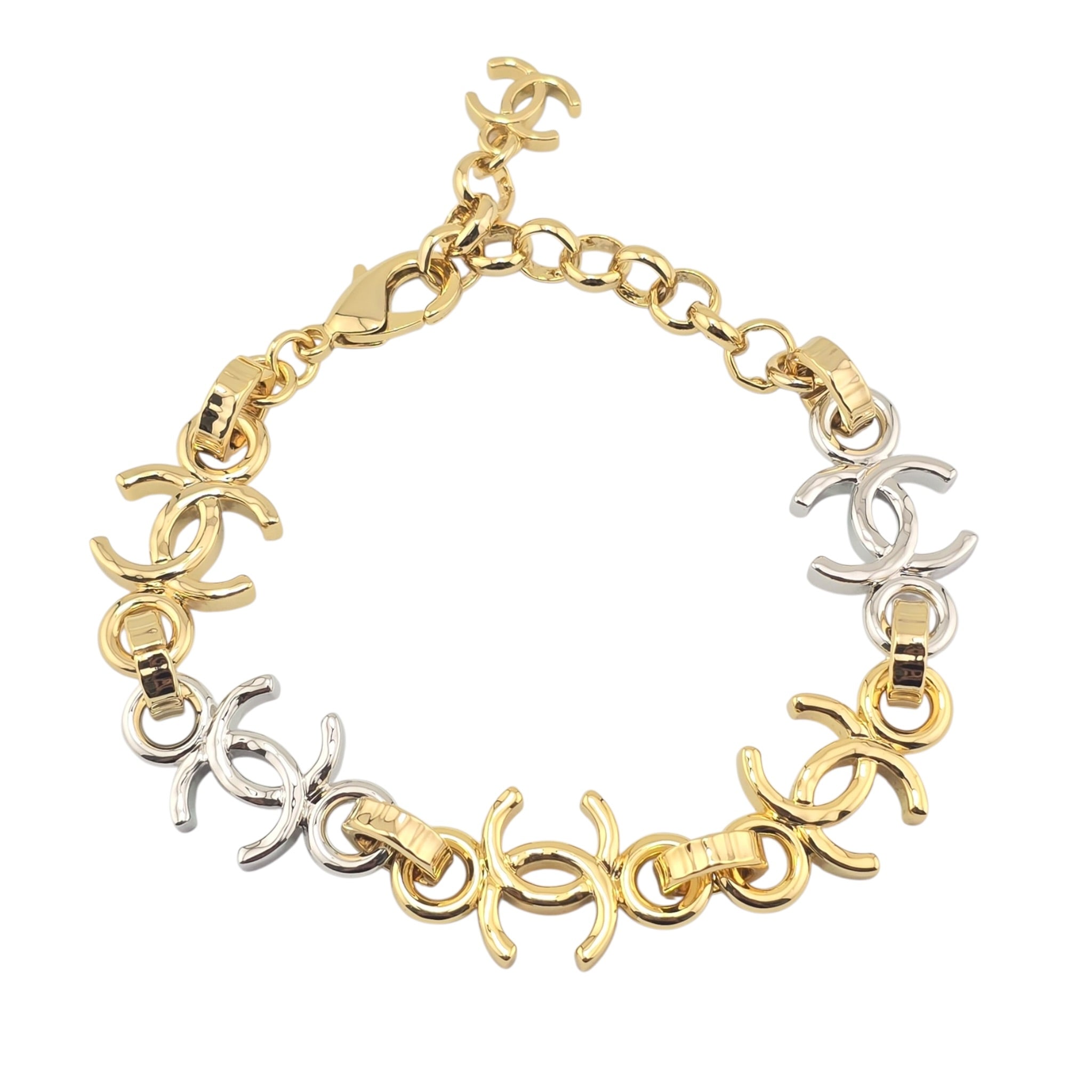 Chanel CC Silver Gold Metal Bracelet 2026 CHANEL