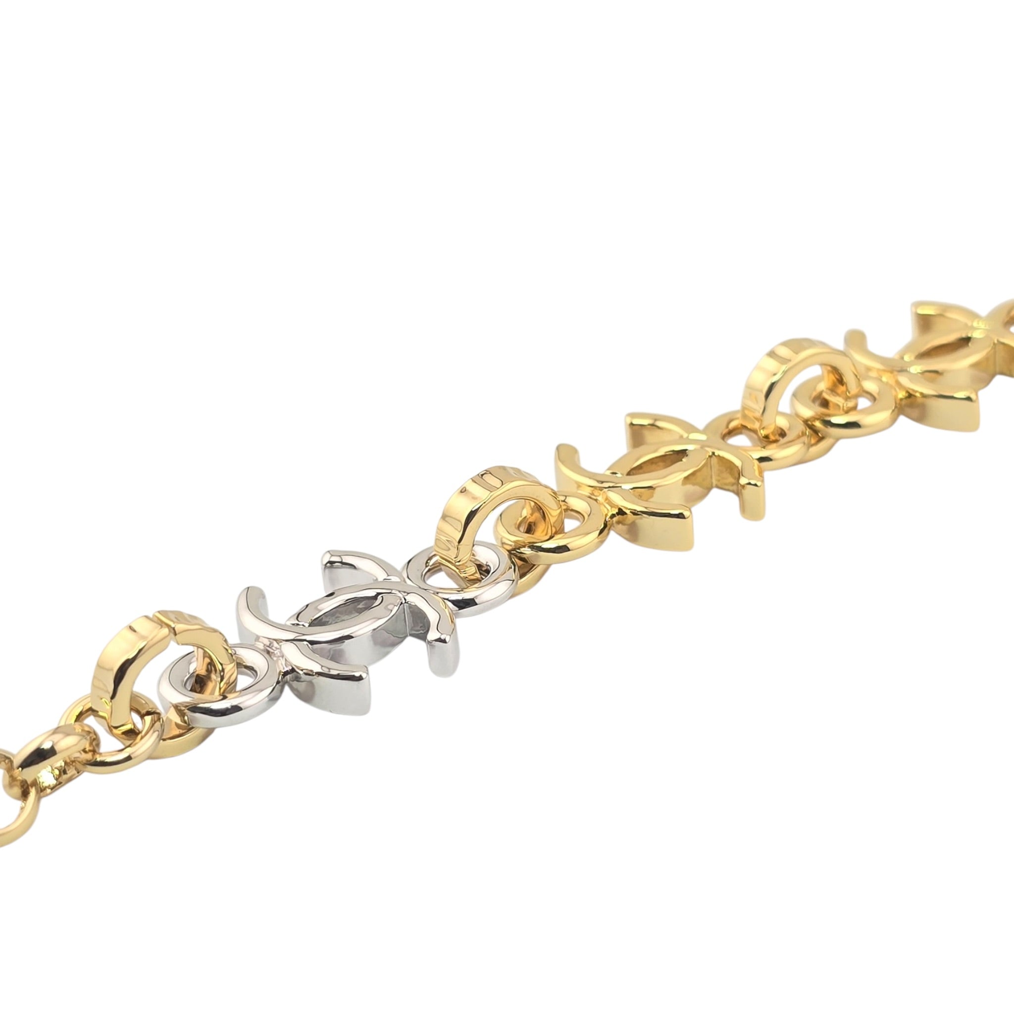 Chanel CC Silver Gold Metal Bracelet 2026 CHANEL