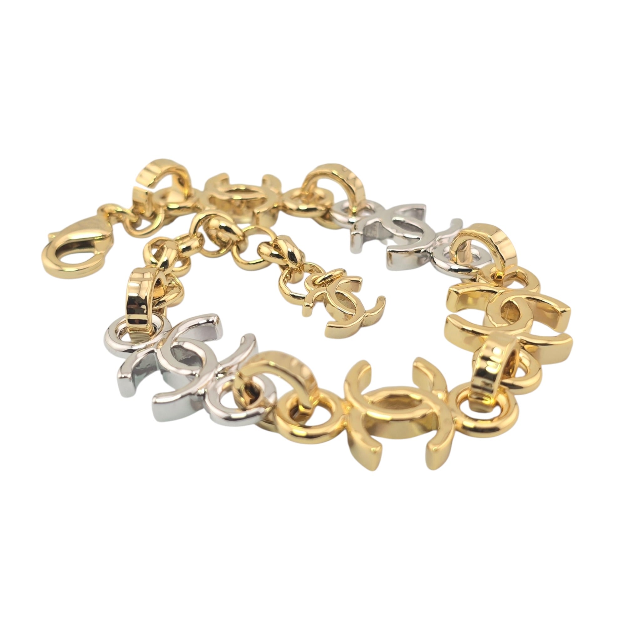 Chanel CC Silver Gold Metal Bracelet 2026 CHANEL