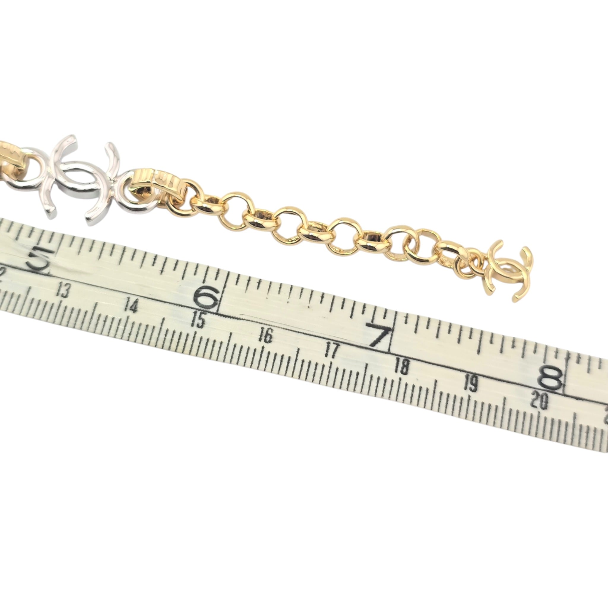 Chanel CC Silver Gold Metal Bracelet 2026 CHANEL