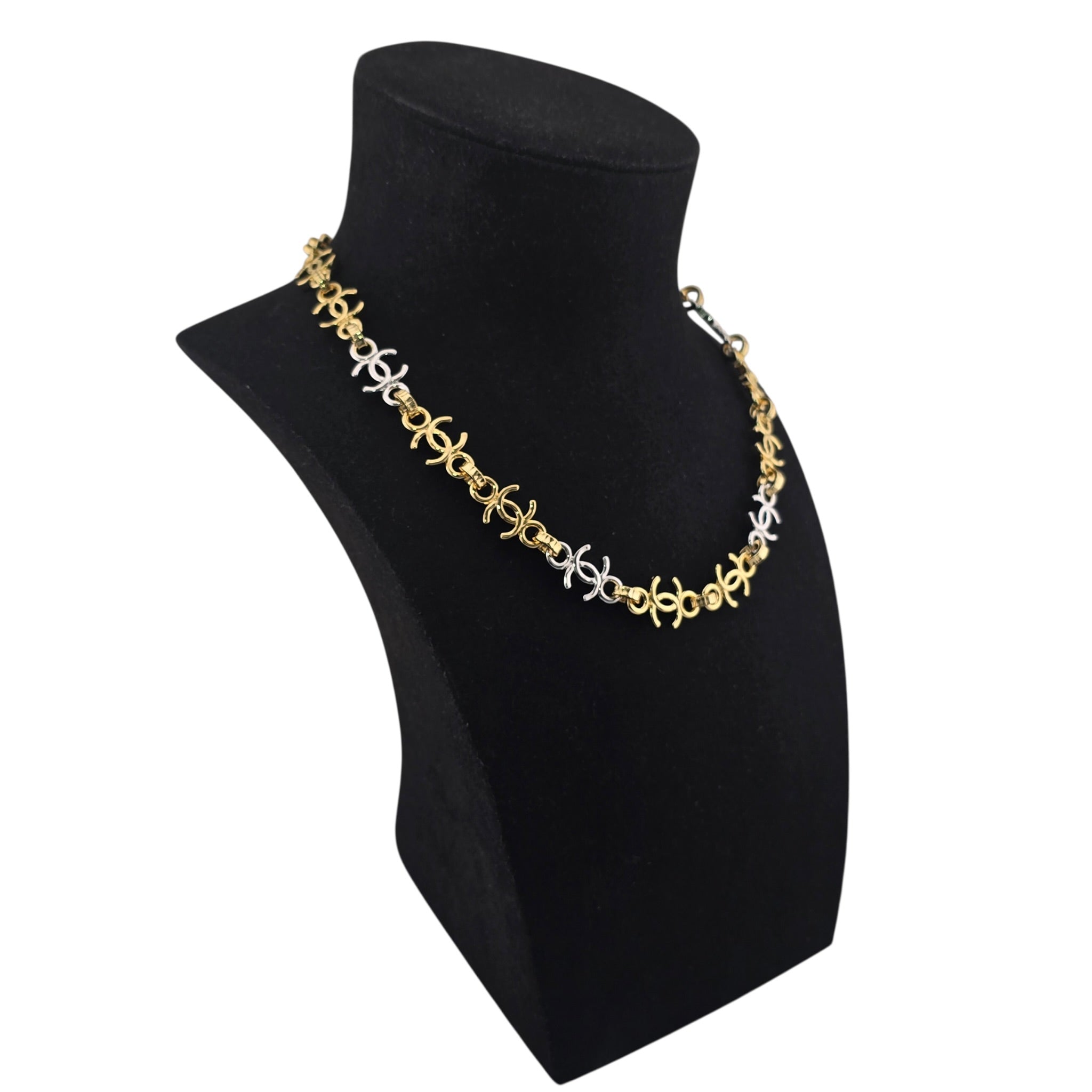Chanel CC Silver Gold Metal Necklace 2026 CHANEL