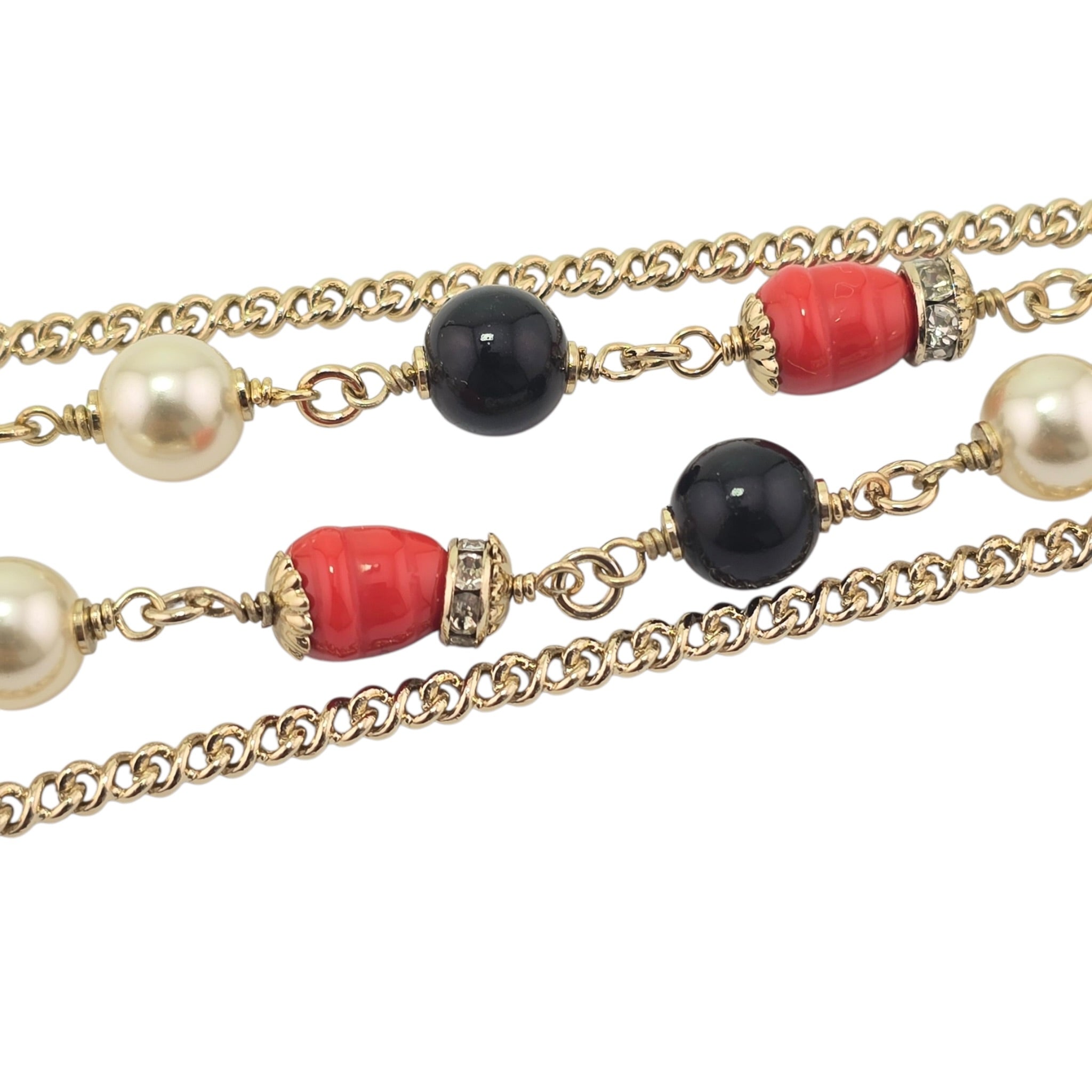 Chanel CC Gold Faux Pearl Pendant Necklace 2024 CHANEL