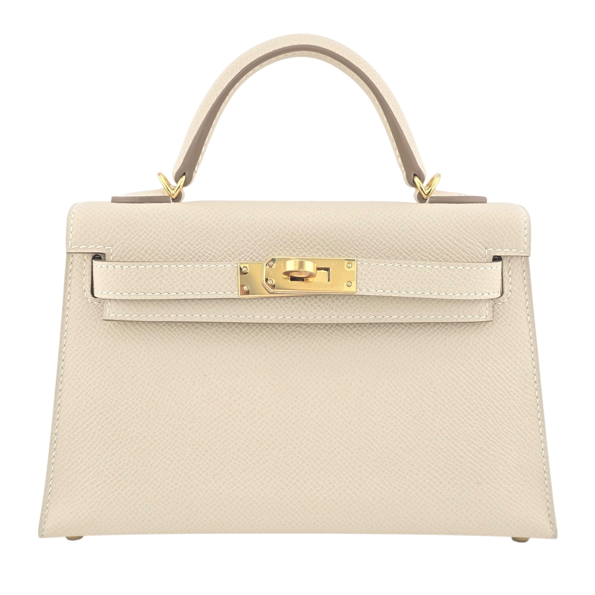 Hermes Mini Kelly II Epsom Craie Gold Hardware HERMES