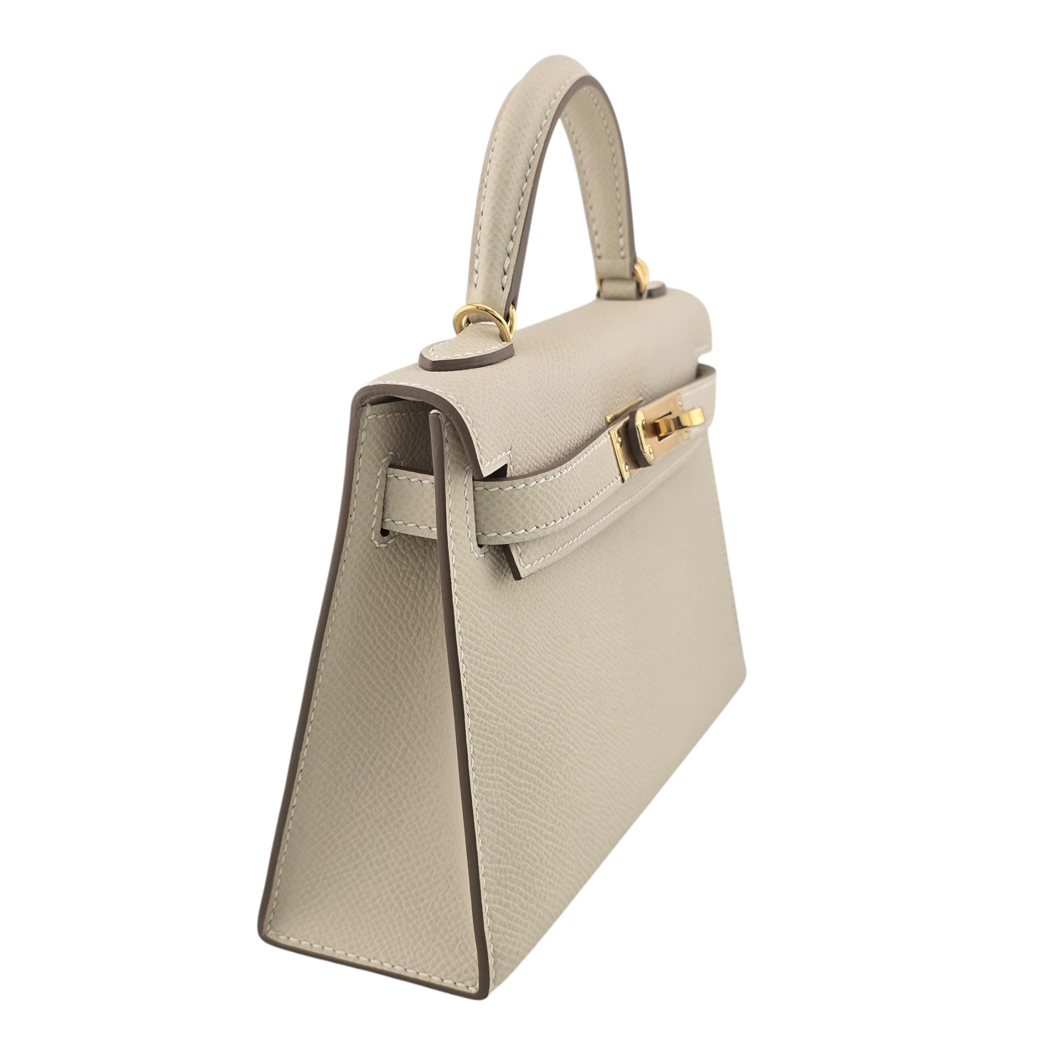 Hermes Mini Kelly II Epsom Craie Gold Hardware HERMES