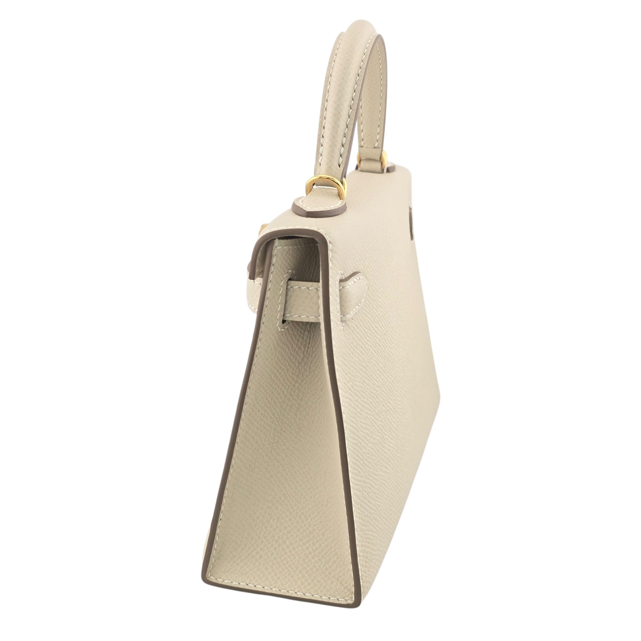 Hermes Mini Kelly II Epsom Craie Gold Hardware HERMES