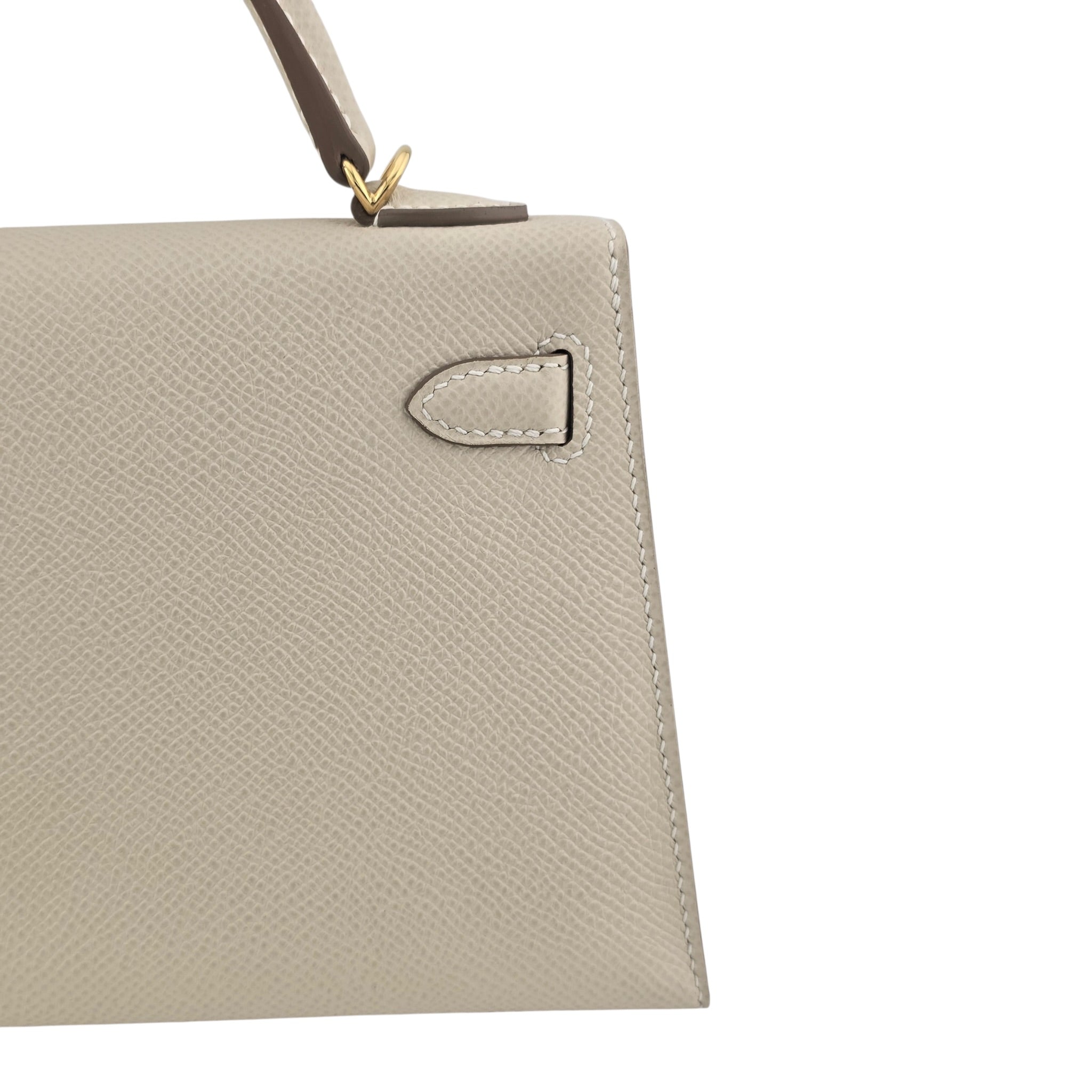 Hermes Mini Kelly II Epsom Craie Gold Hardware HERMES