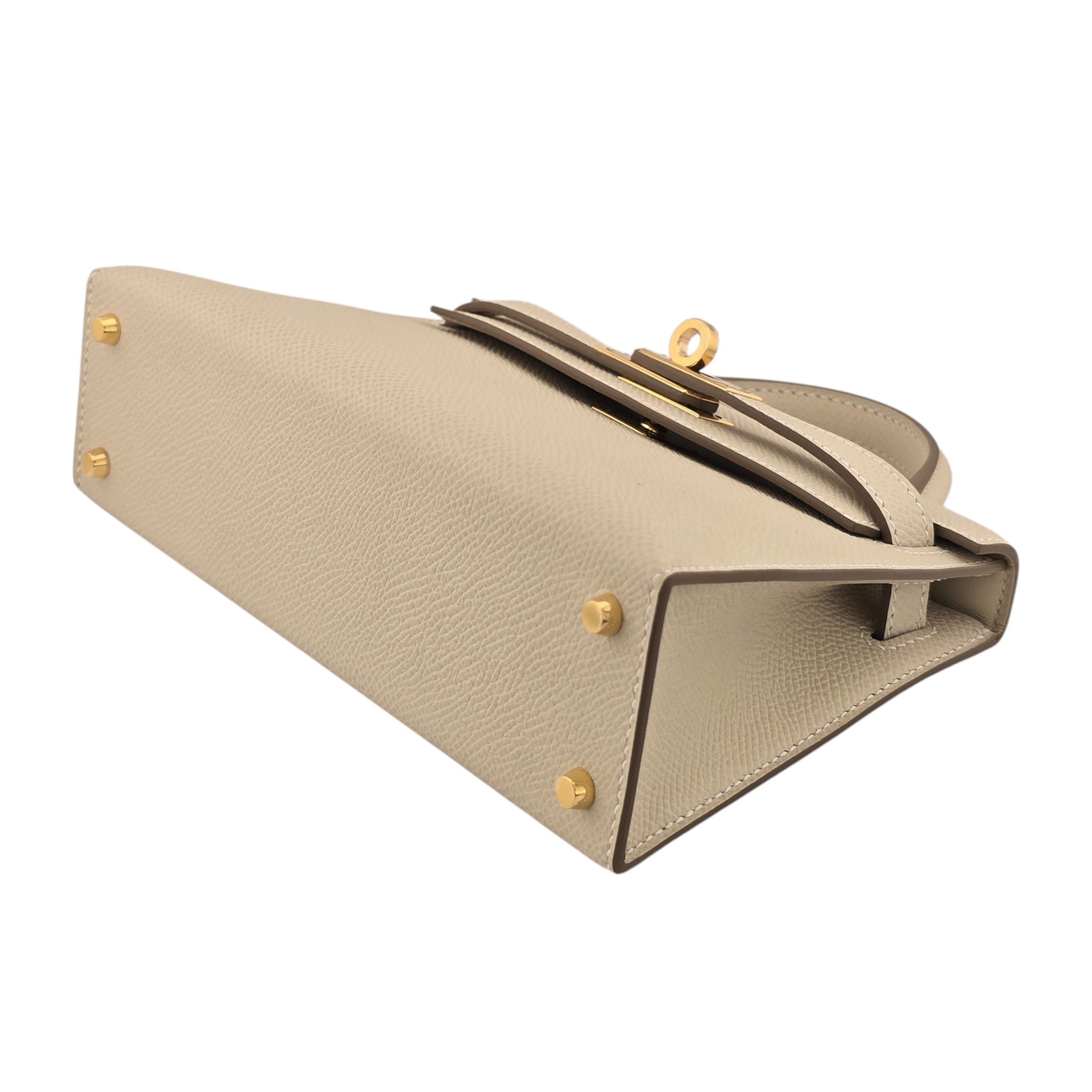 Hermes Mini Kelly II Epsom Craie Gold Hardware HERMES