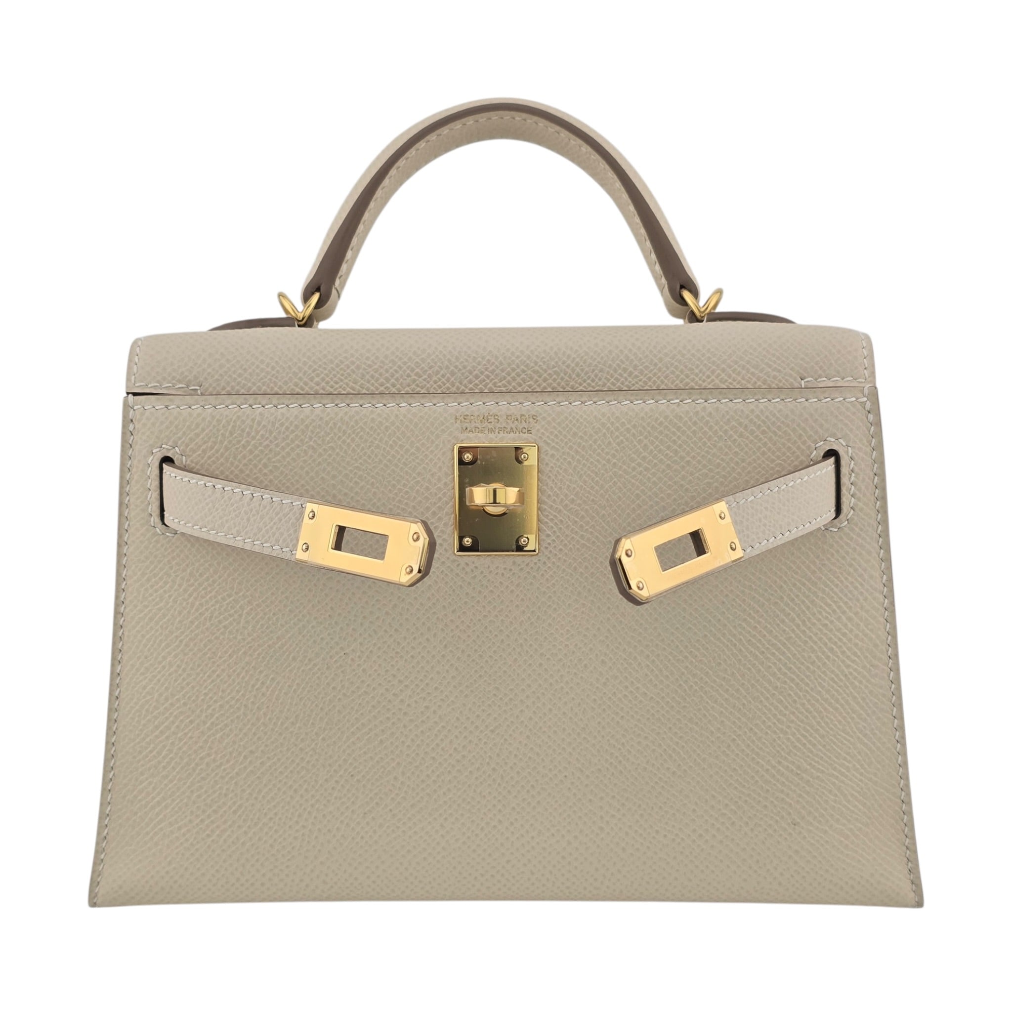 Hermes Mini Kelly II Epsom Craie Gold Hardware HERMES