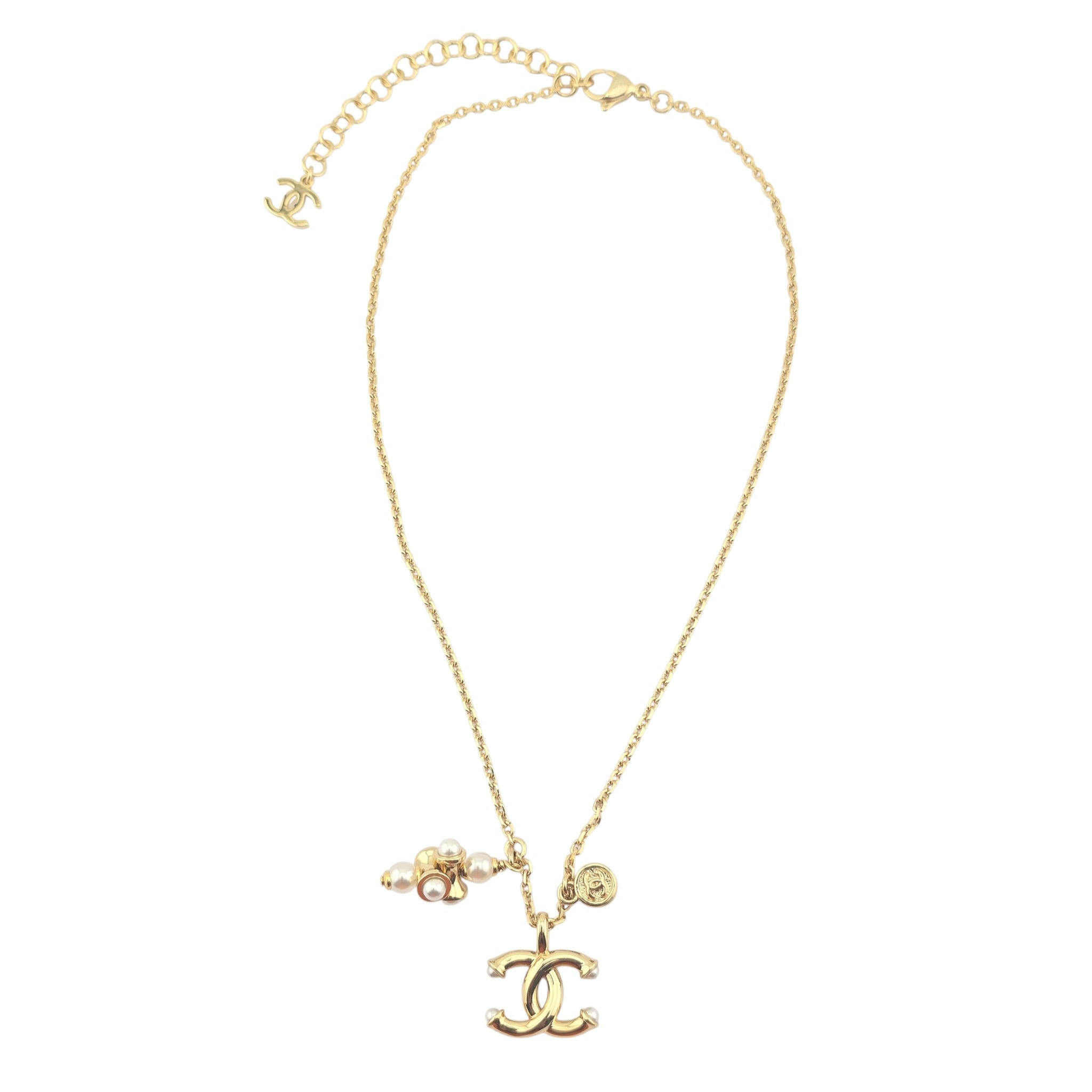 Chanel CC Gold Pendant Faux Pearl Necklace 2026 CHANEL