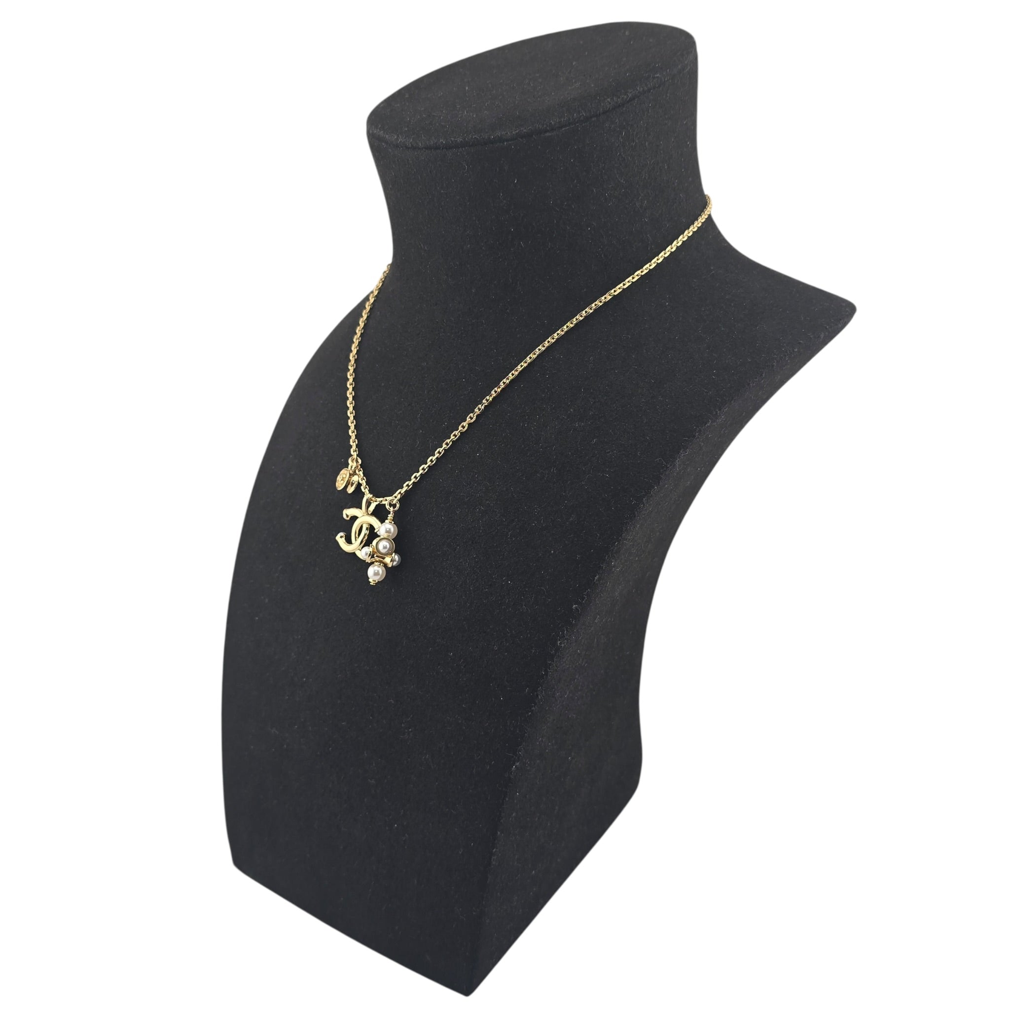 Chanel CC Gold Pendant Faux Pearl Necklace 2026 CHANEL