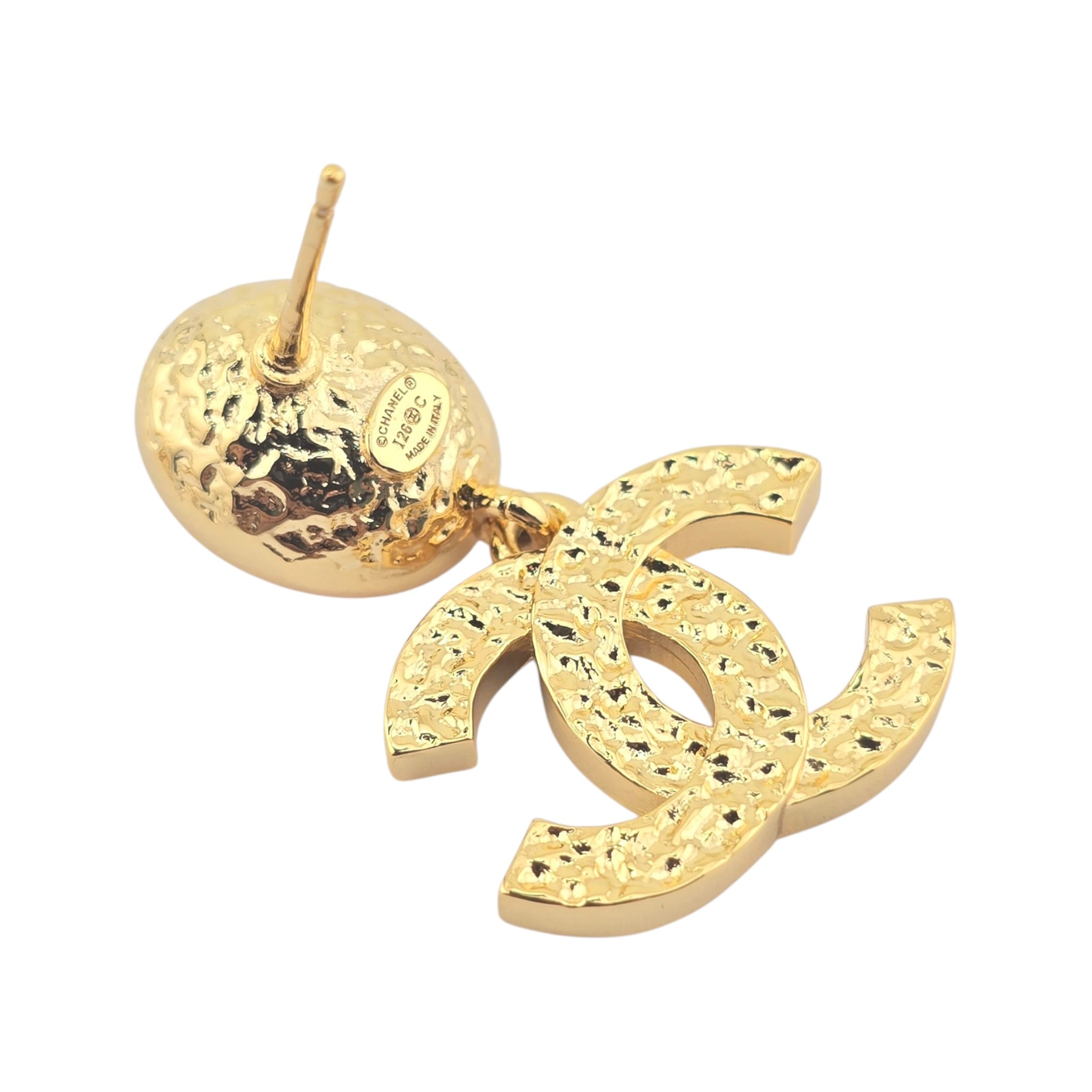 Chanel CC Gold Pink Crystal Drop Earrings 2025 CHANEL