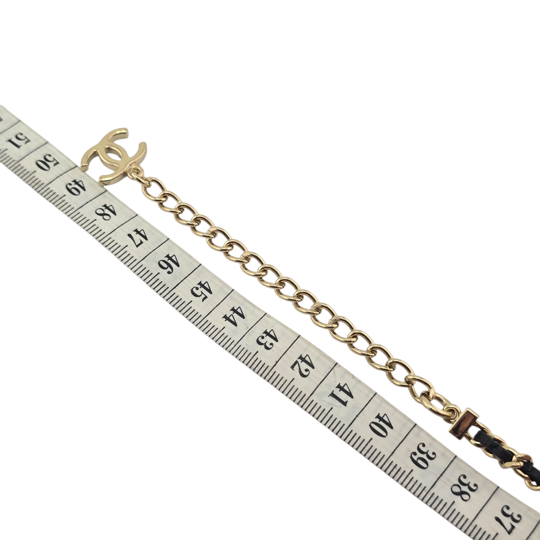 Chanel CC Lambskin Choker Black Gold Necklace 2026 CHANEL