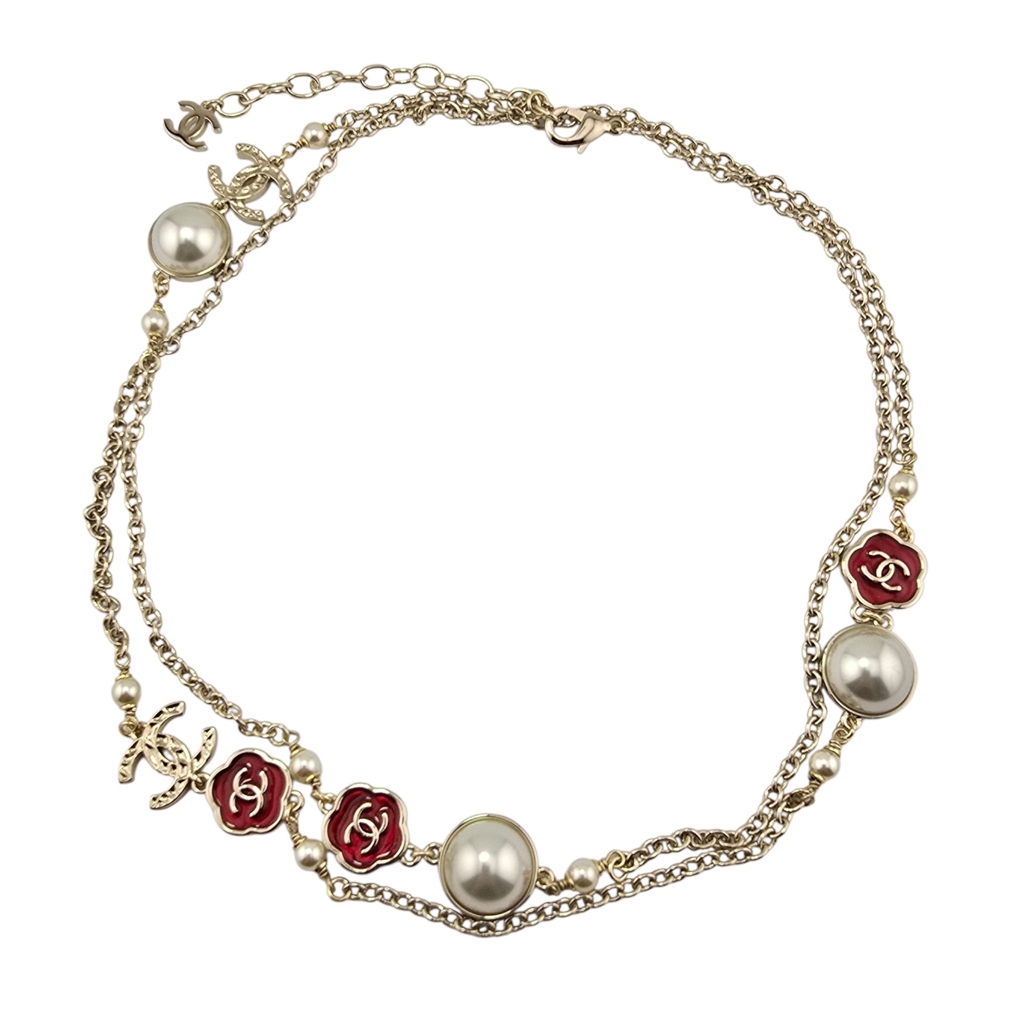Chanel CC Faux Pearl Metal Long Necklace 2025 CHANEL