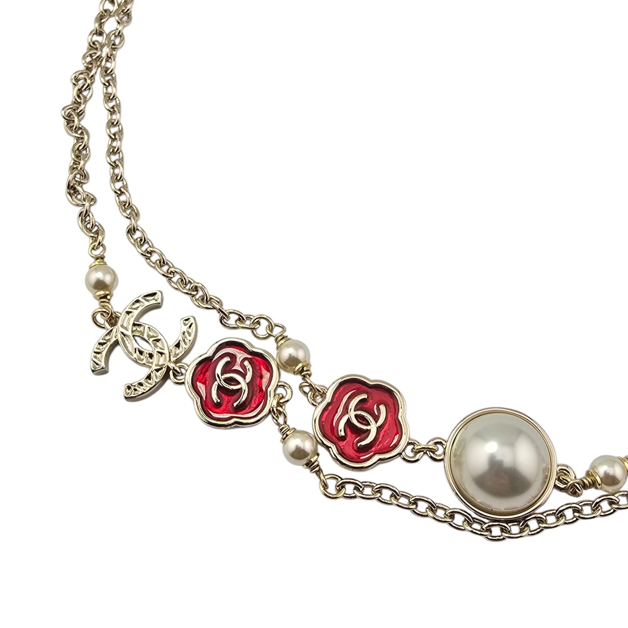 Chanel CC Faux Pearl Metal Long Necklace 2025 CHANEL