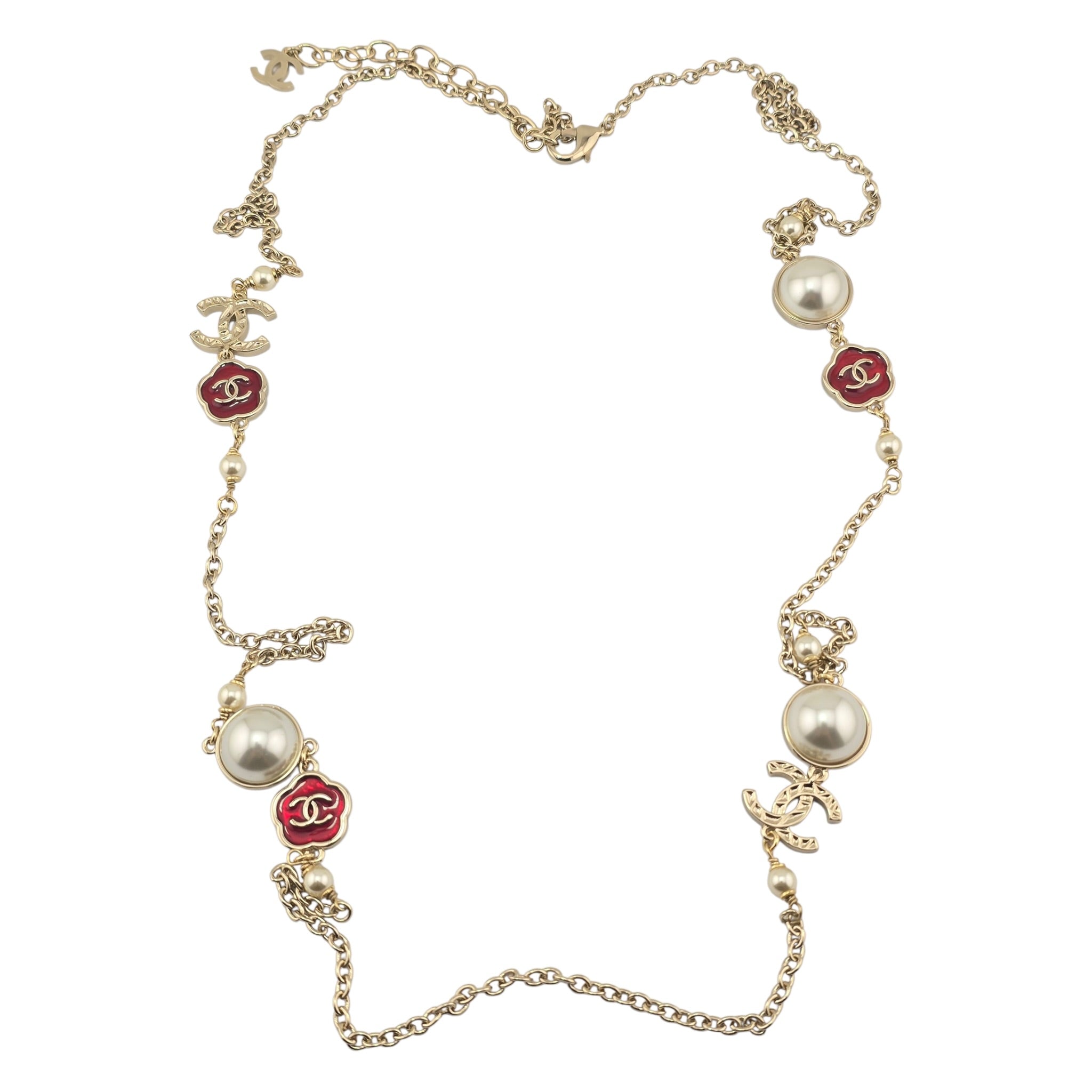 Chanel CC Faux Pearl Metal Long Necklace 2025 CHANEL