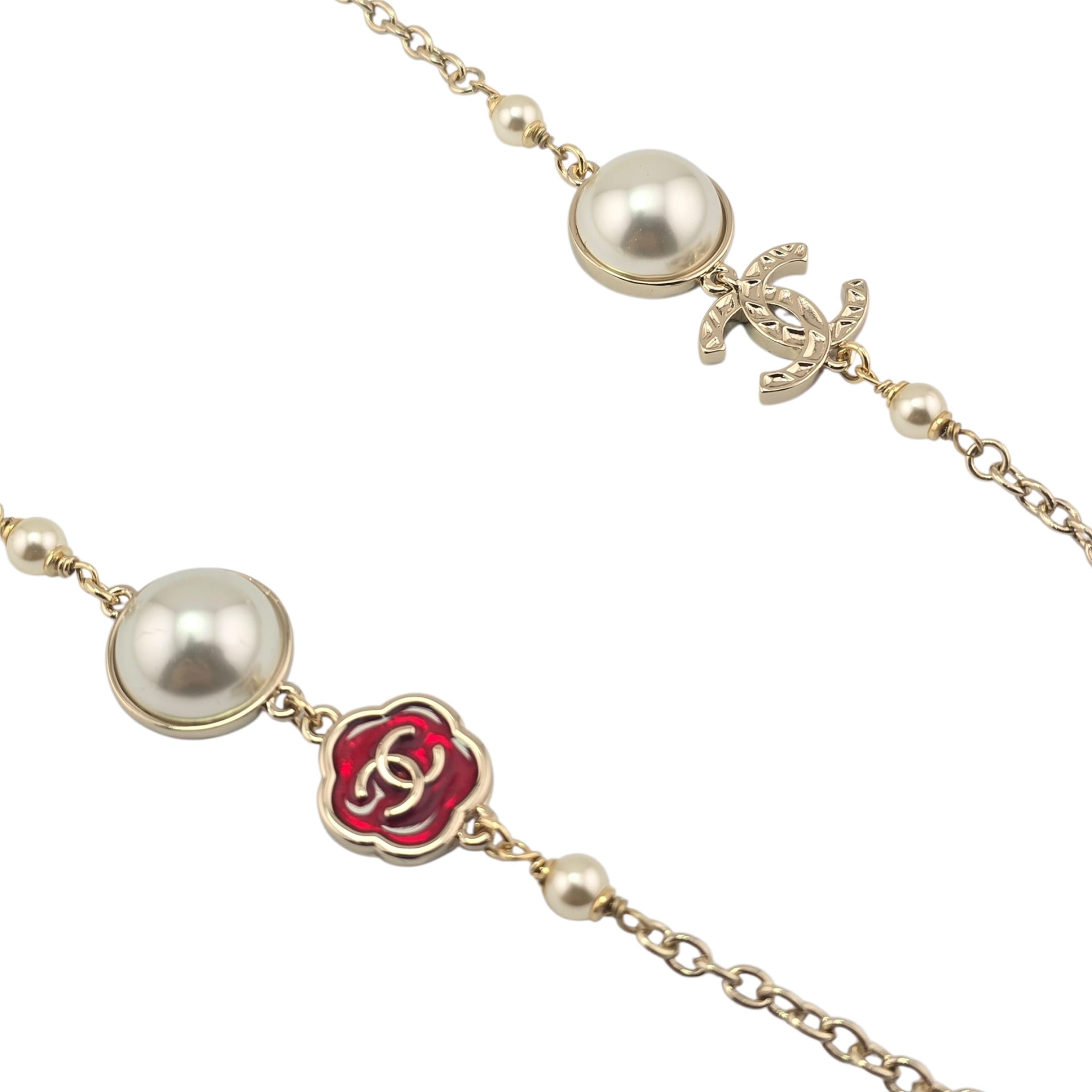 Chanel CC Faux Pearl Metal Long Necklace 2025 CHANEL