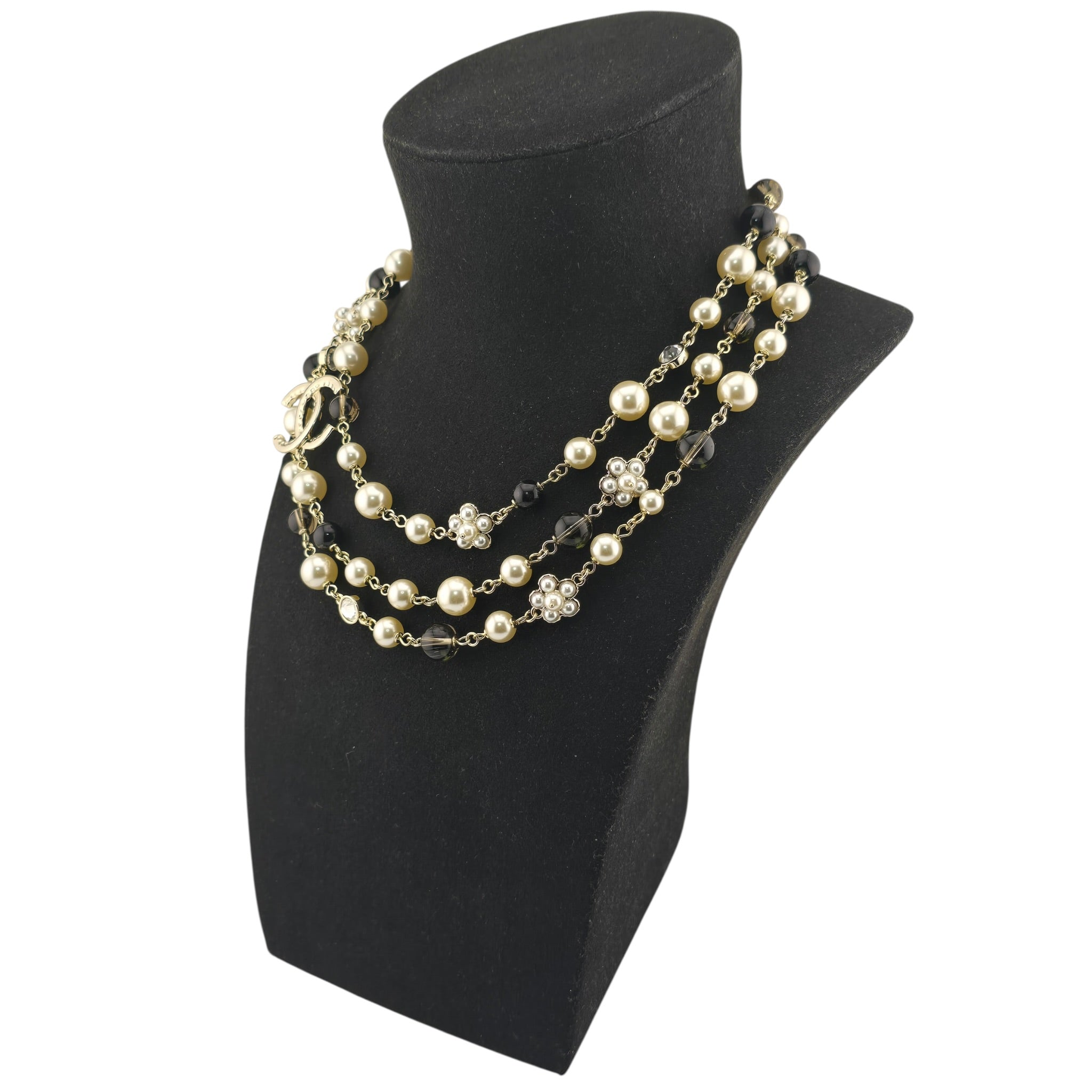 Chanel CC Sautoir Baroque Pearl Camellia Necklace 2024 CHANEL